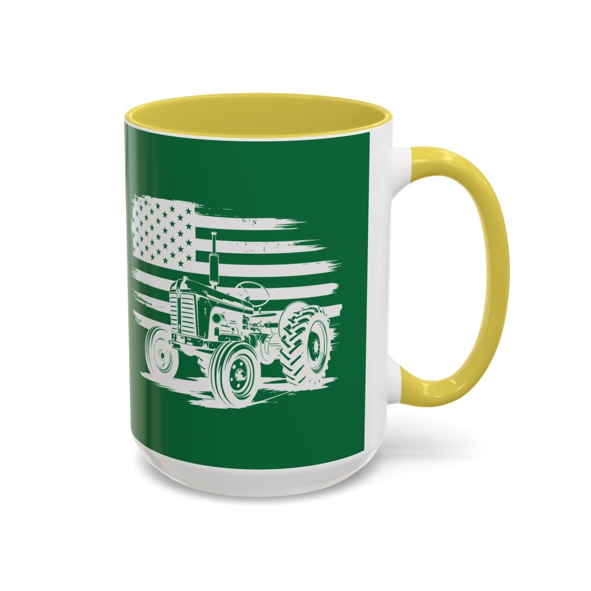 Graphic Colorful Mug (11oz, 15oz) - Tractor and American flag | Mug by atgodanddesigns
