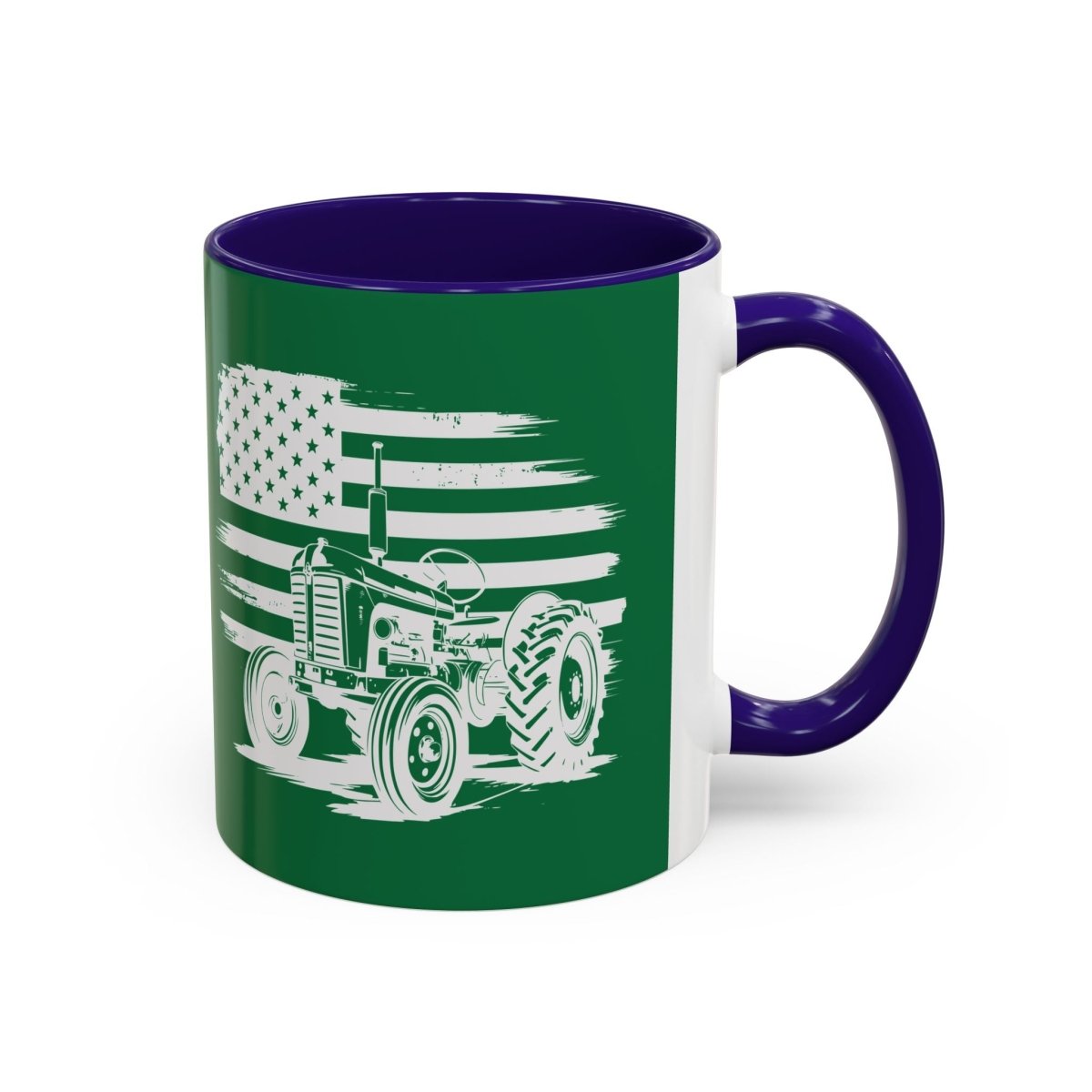 Graphic Colorful Mug (11oz, 15oz) - Tractor and American flag | Mug by atgodanddesigns