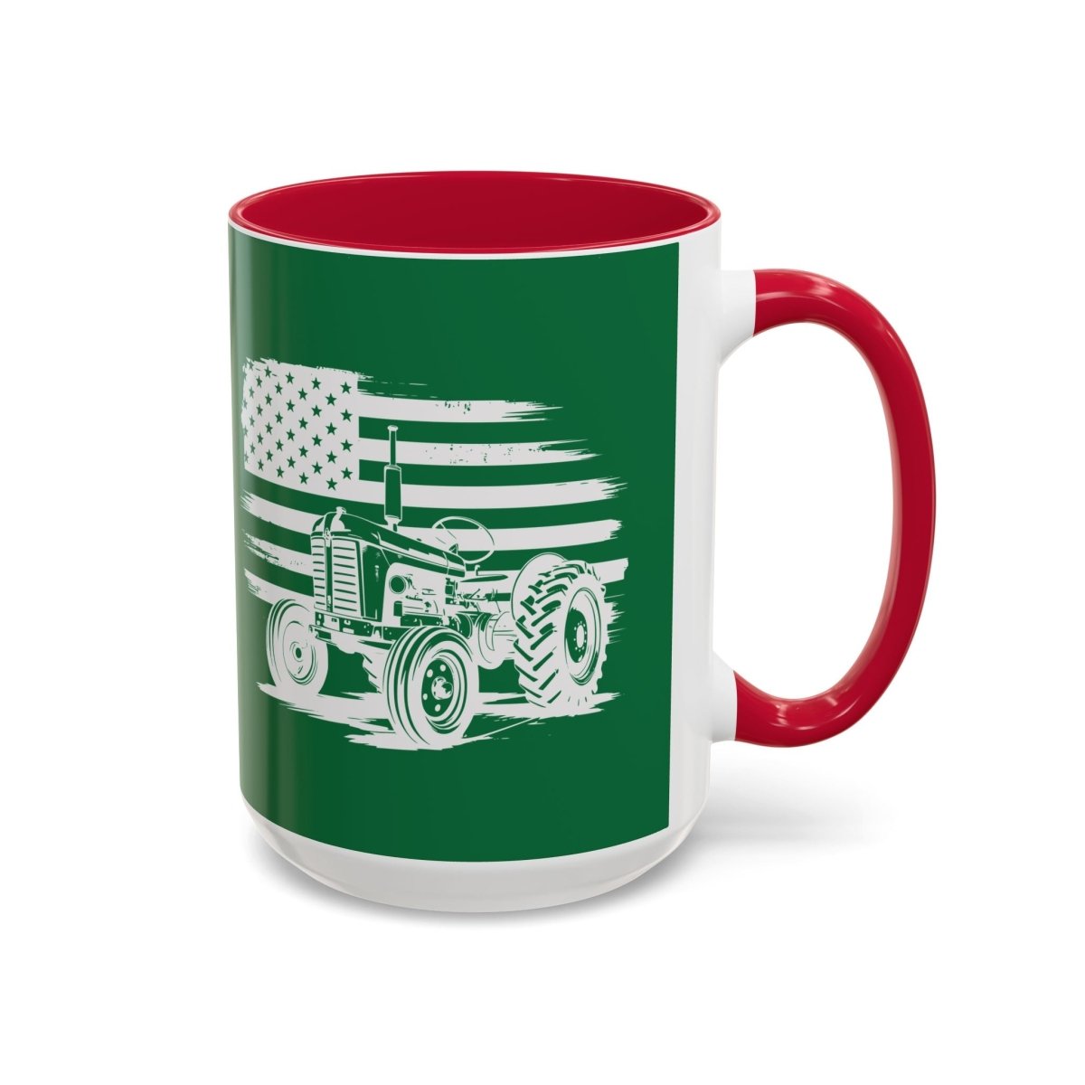 Graphic Colorful Mug (11oz, 15oz) - Tractor and American flag | Mug by atgodanddesigns