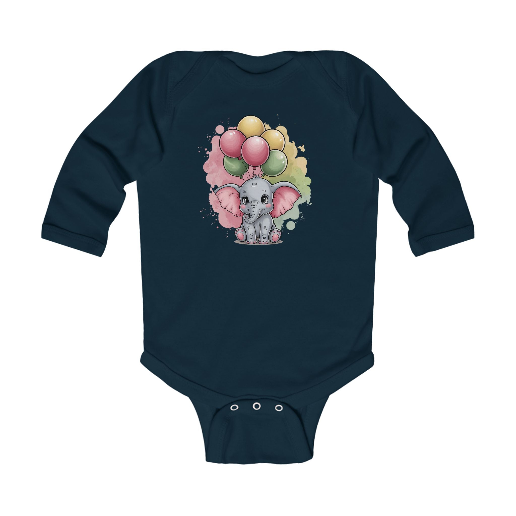 Graphic Infant Long Sleeve Onesie - Elephant | Kids clothes by atgodanddesigns