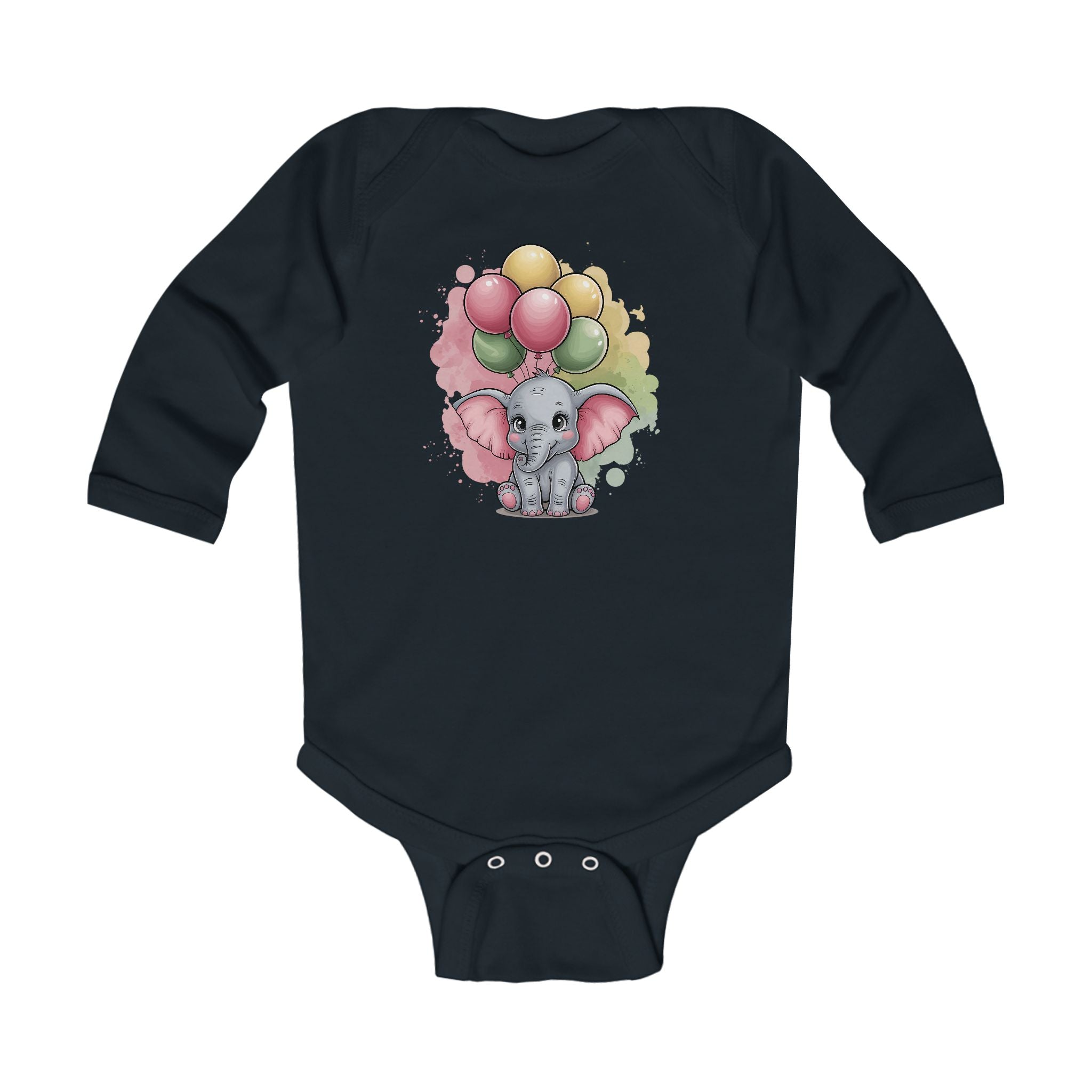 Graphic Infant Long Sleeve Onesie - Elephant | Kids clothes by atgodanddesigns