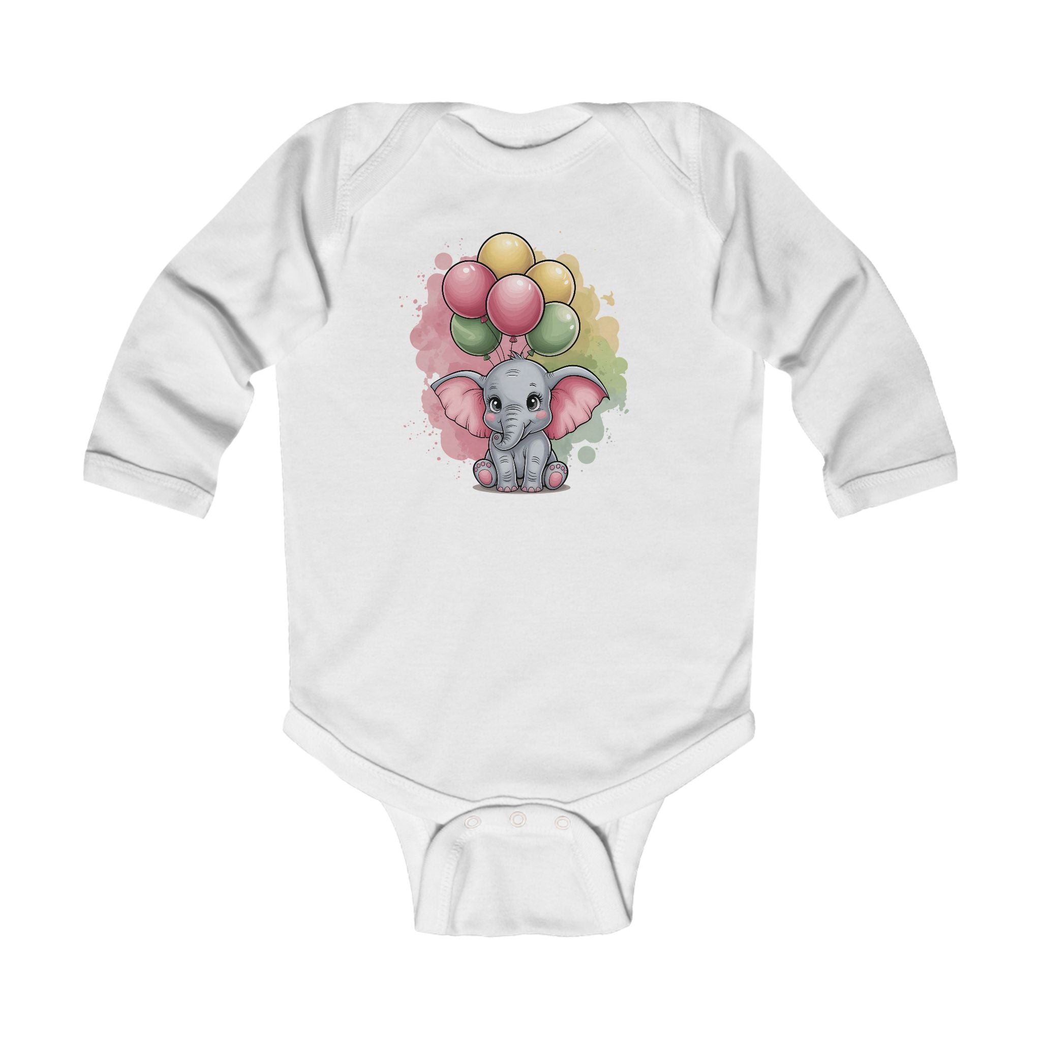 Graphic Infant Long Sleeve Onesie - Elephant | Kids clothes by atgodanddesigns
