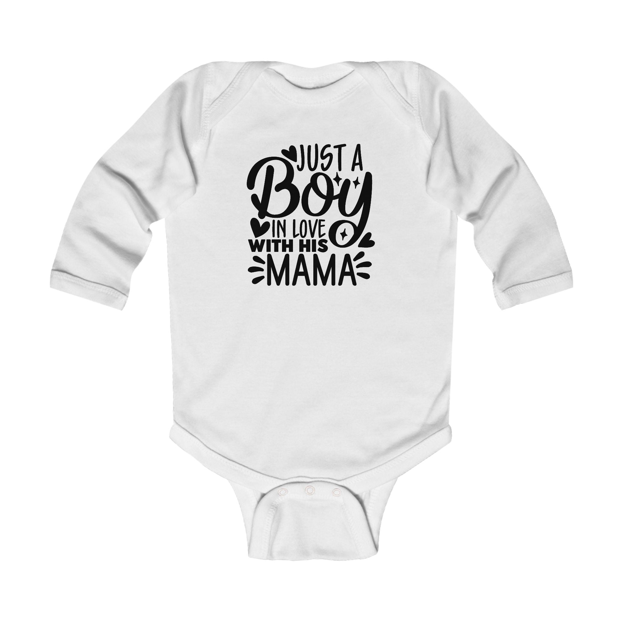Graphic Infant Long Sleeve Onesie - Just a Boy in Love with His Mama | Kids clothes by atgodanddesigns