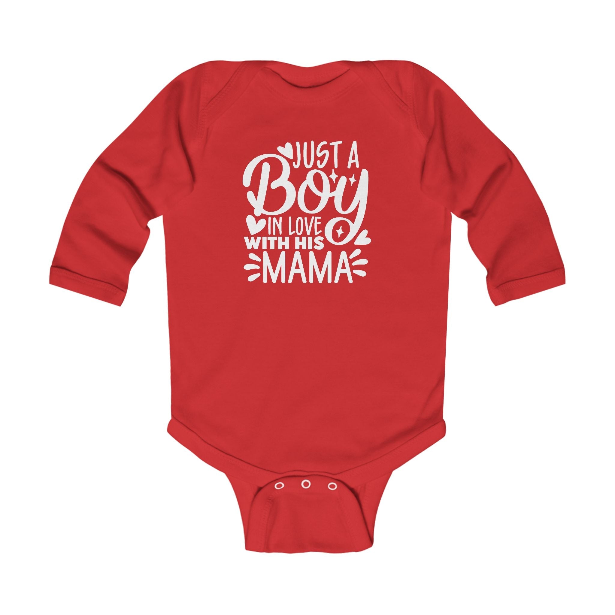 Graphic Infant Long Sleeve Onesie - Just a Boy in Love with His Mama | Kids clothes by atgodanddesigns
