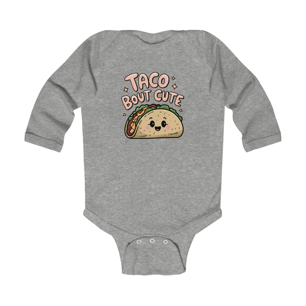 Graphic Infant Long Sleeve Onesie - Taco Bout Cute | Kids clothes by atgodanddesigns