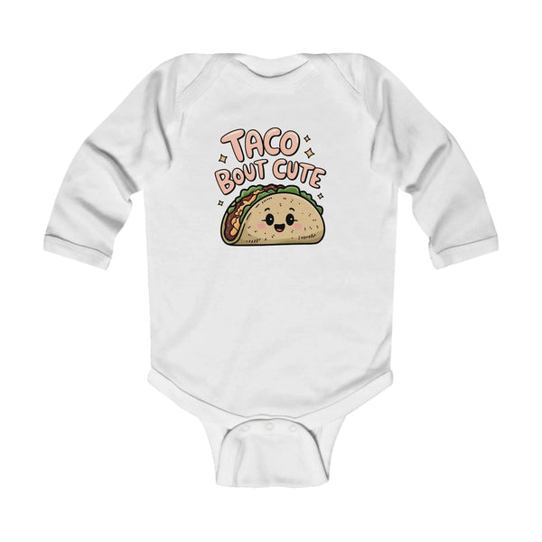 Graphic Infant Long Sleeve Onesie - Taco Bout Cute | Kids clothes by atgodanddesigns