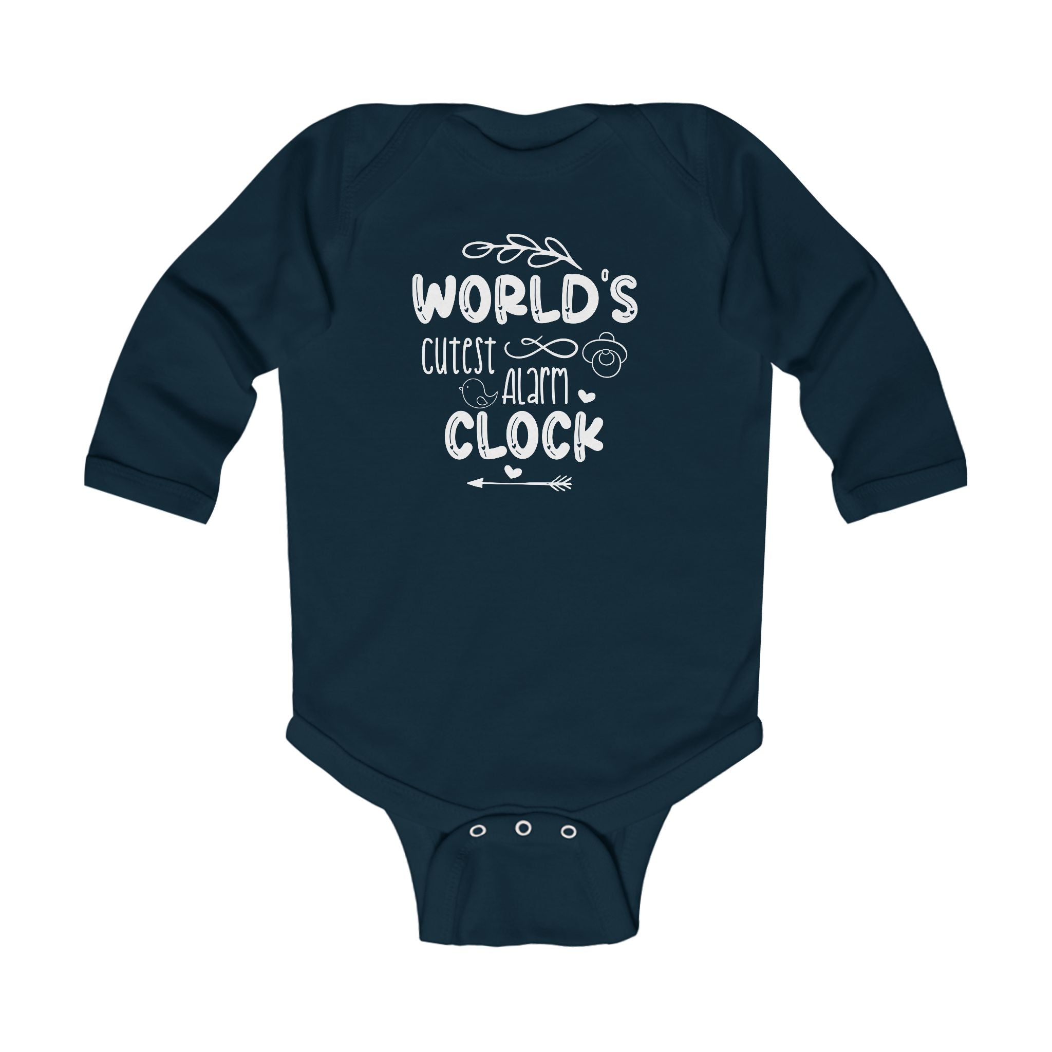 Graphic Infant Long Sleeve Onesie - World's Cutest Alarm Clock | Kids clothes by atgodanddesigns