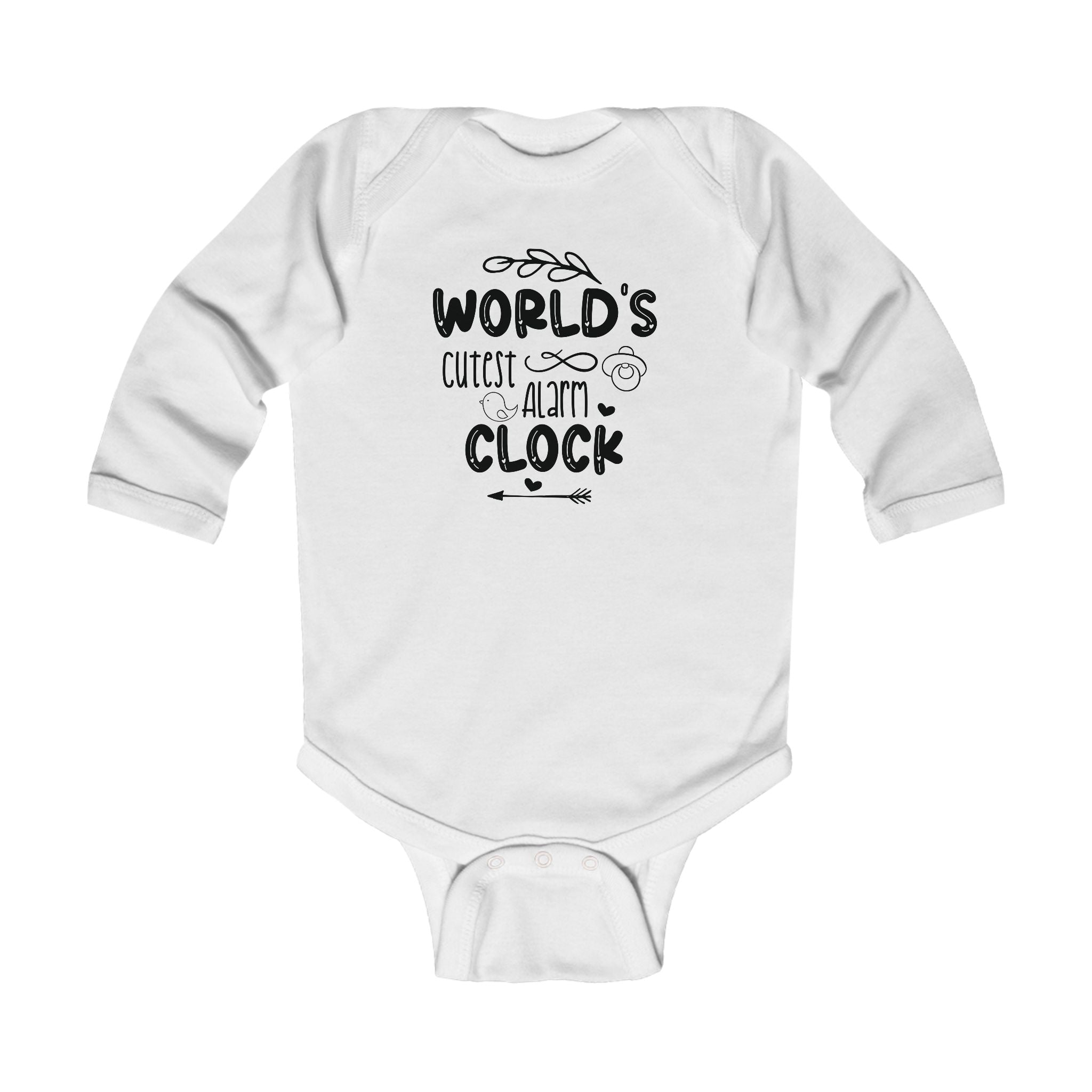 Graphic Infant Long Sleeve Onesie - World's Cutest Alarm Clock | Kids clothes by atgodanddesigns
