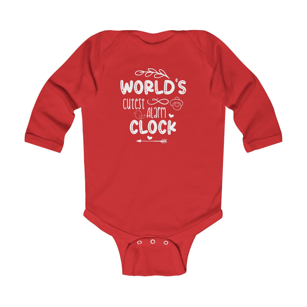 Graphic Infant Long Sleeve Onesie - World's Cutest Alarm Clock | Kids clothes by atgodanddesigns