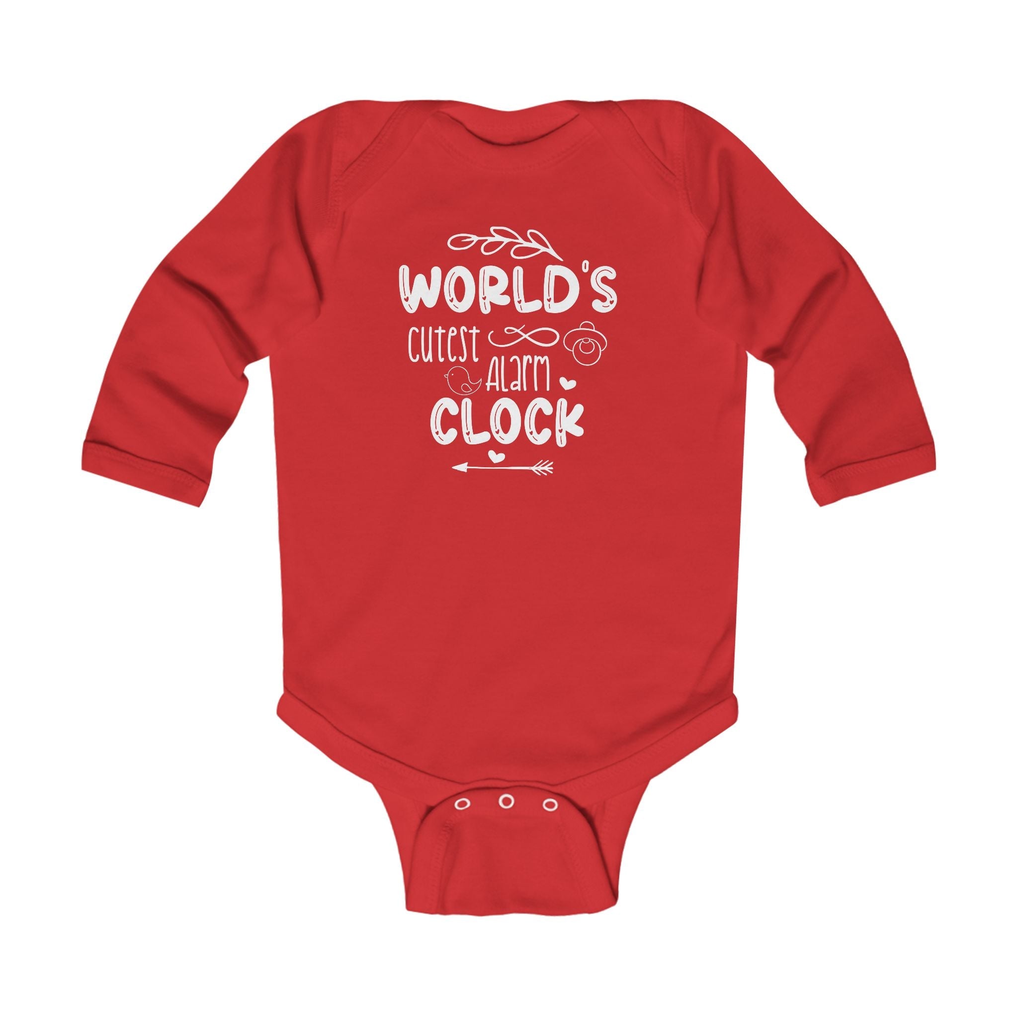 Graphic Infant Long Sleeve Onesie - World's Cutest Alarm Clock | Kids clothes by atgodanddesigns