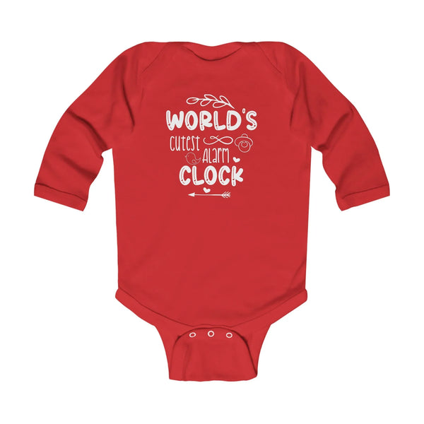 Graphic Infant Long Sleeve Onesie - World's Cutest Alarm Clock | Kids clothes by atgodanddesigns