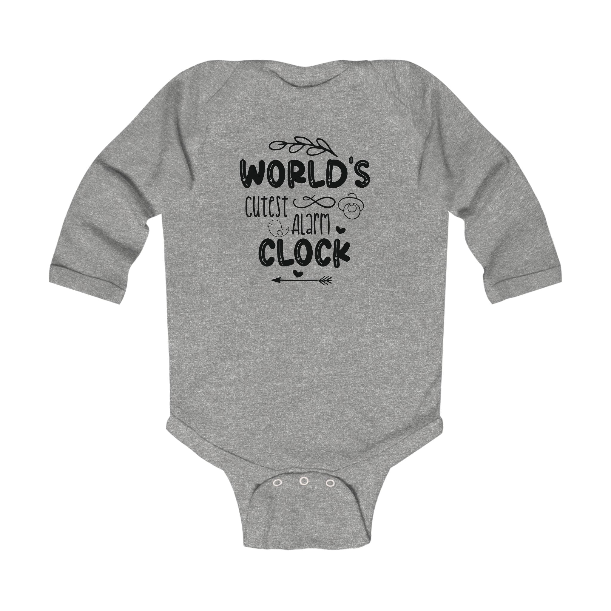 Graphic Infant Long Sleeve Onesie - World's Cutest Alarm Clock | Kids clothes by atgodanddesigns
