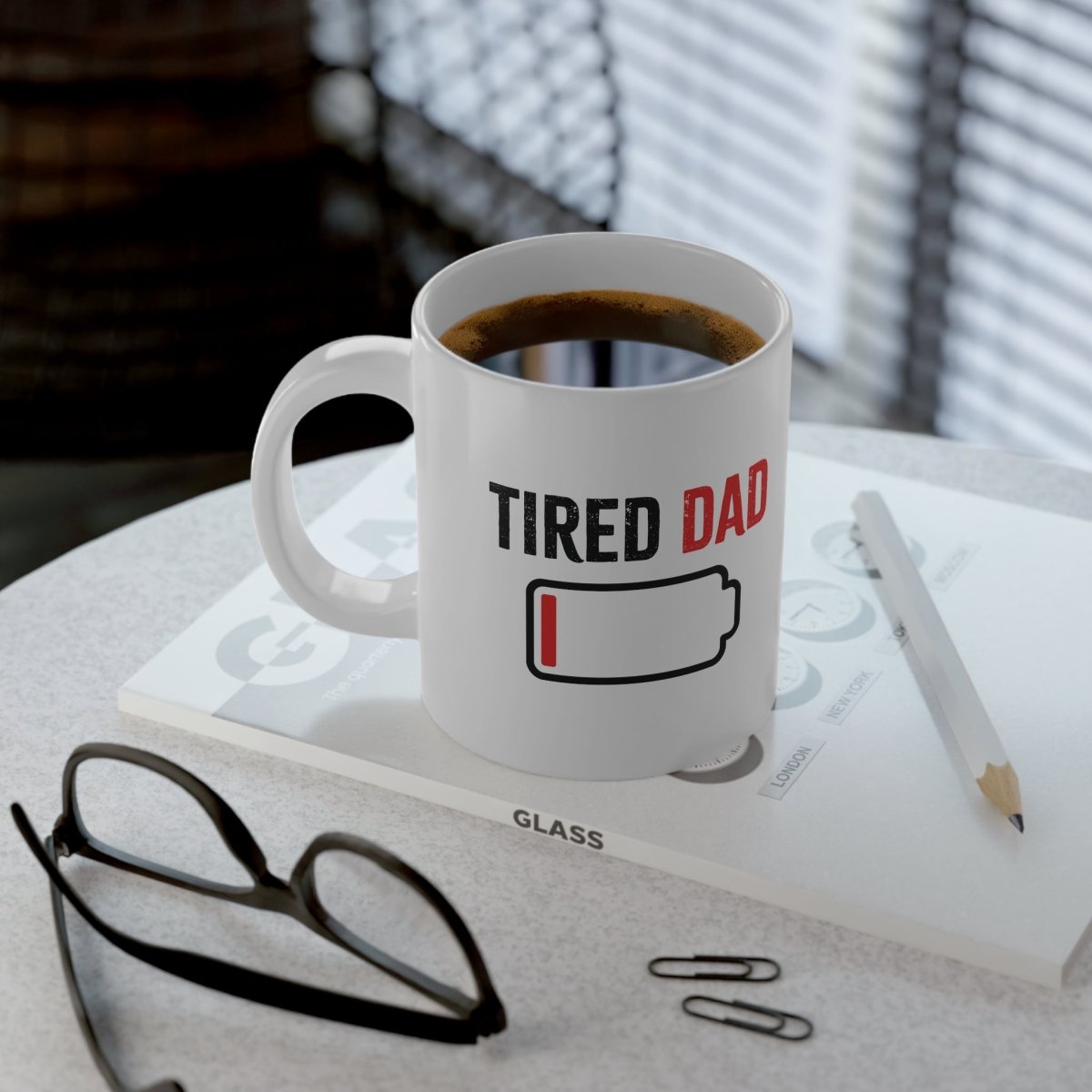 Graphic Jumbo Mug (20oz) - Tired Dad | Mug by atgodanddesigns