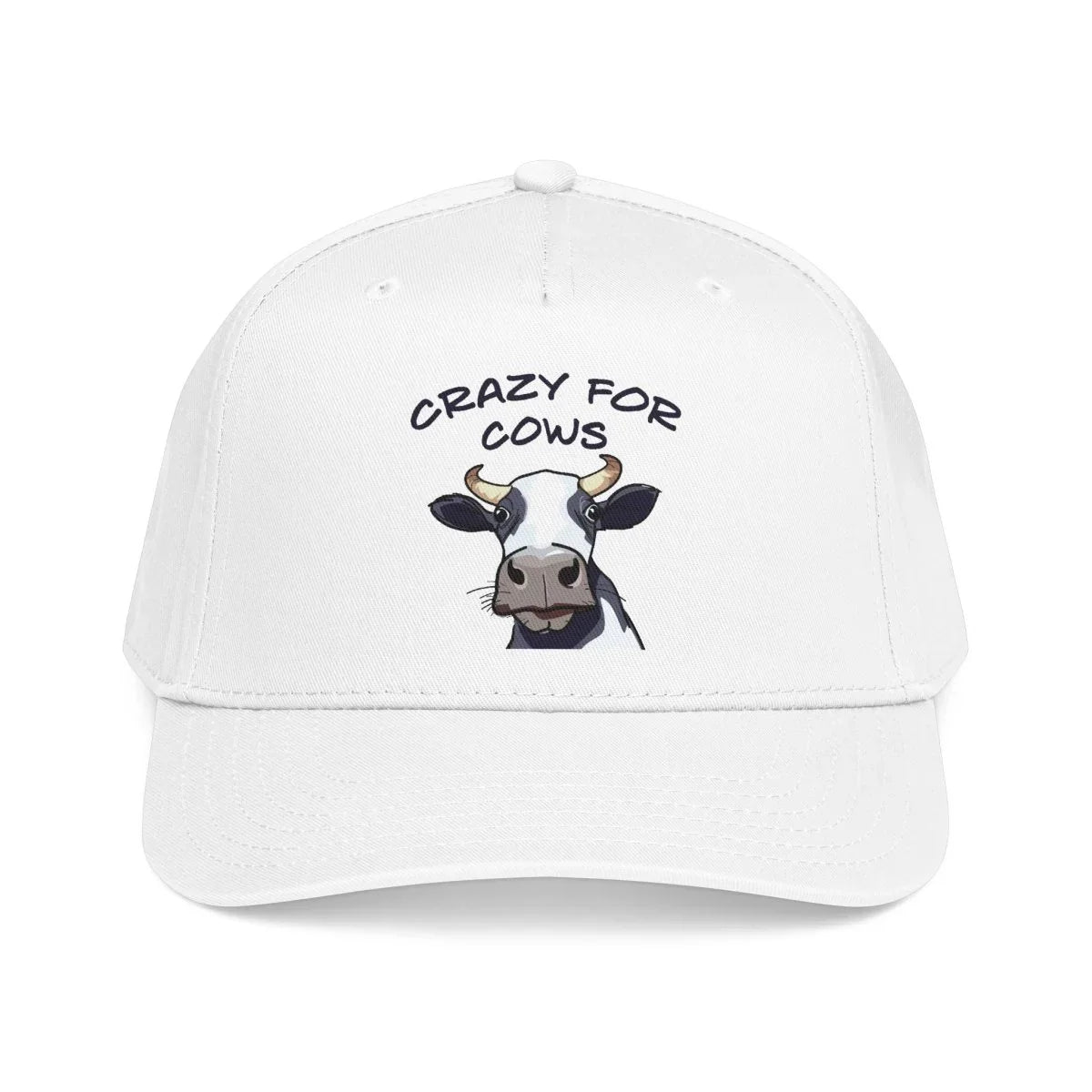 Graphic Mid Profile Baseball Cap - Crazy For Cows | Hats by atgodanddesigns