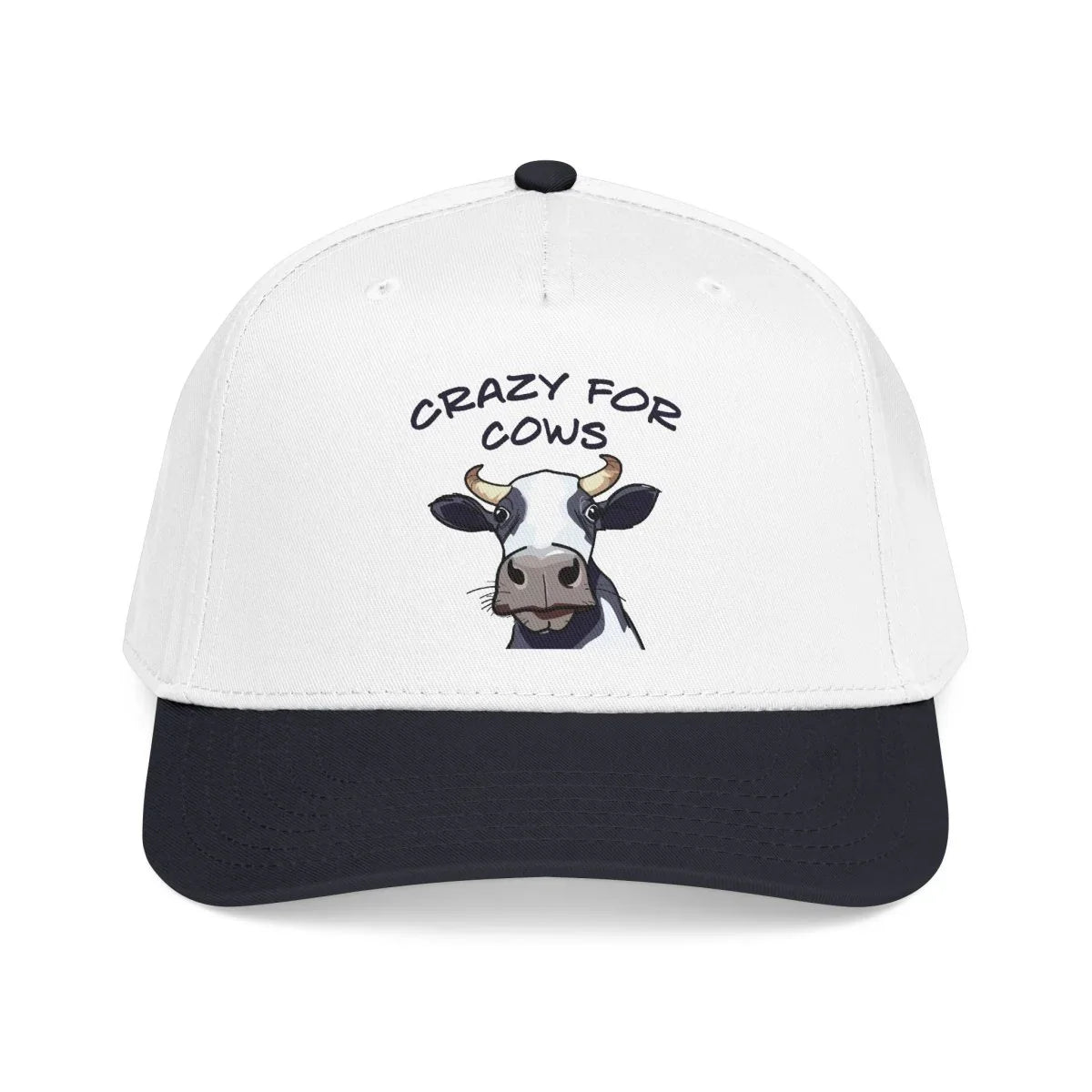 Graphic Mid Profile Baseball Cap - Crazy For Cows | Hats by atgodanddesigns