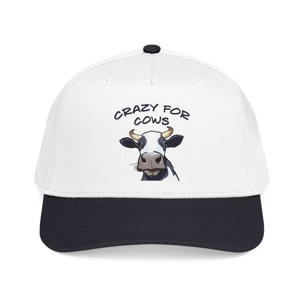 Graphic Mid Profile Baseball Cap - Crazy For Cows | Hats by atgodanddesigns