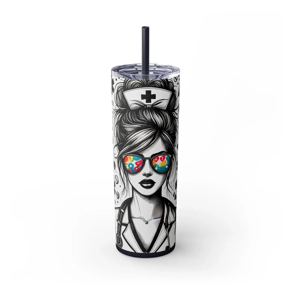 Graphic Skinny Tumbler 20 oz. - Nurse | Mug by atgodanddesigns