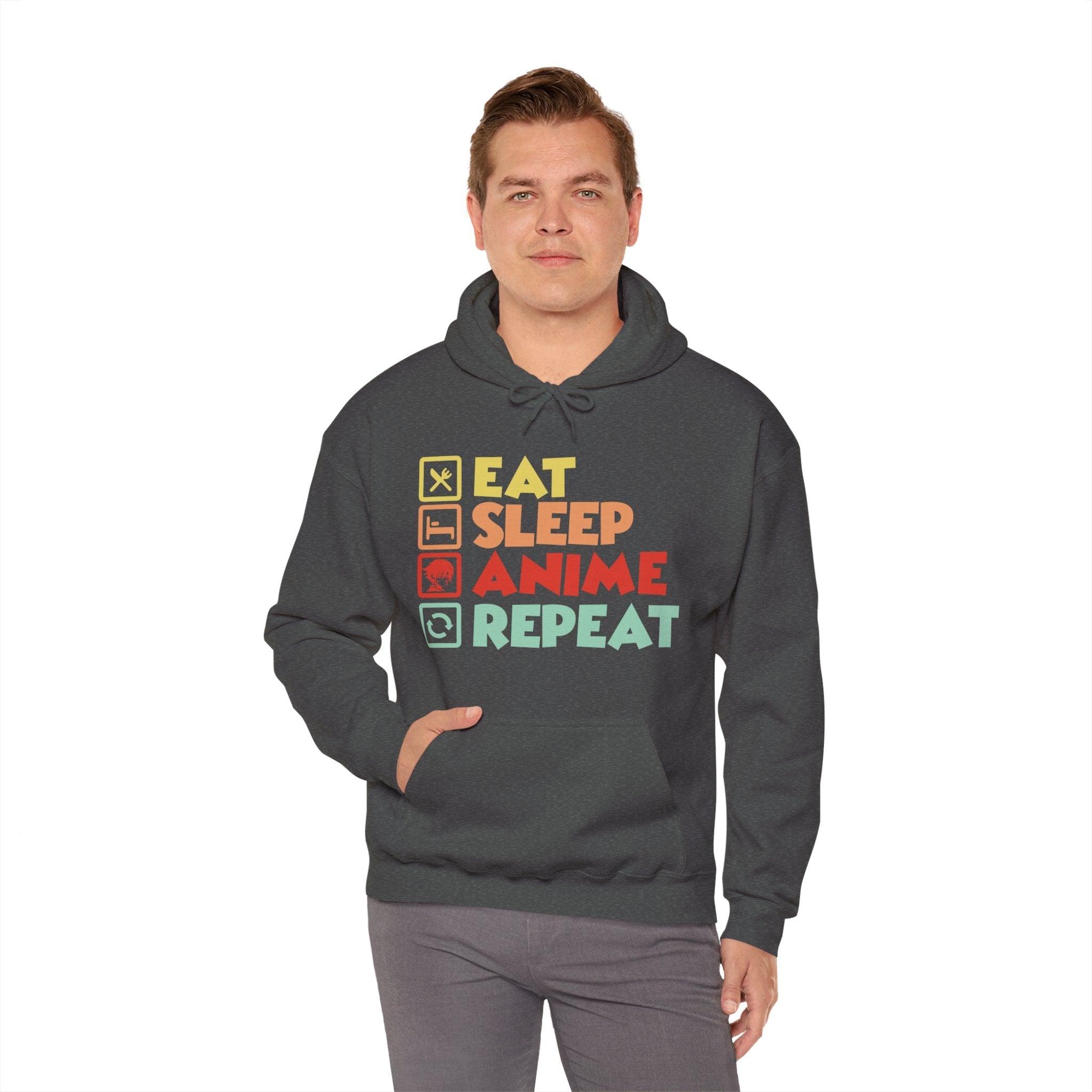 Graphic Teen Boys Hoodie - Eat Sleep Anime Repeat | Hoodie by atgodanddesigns
