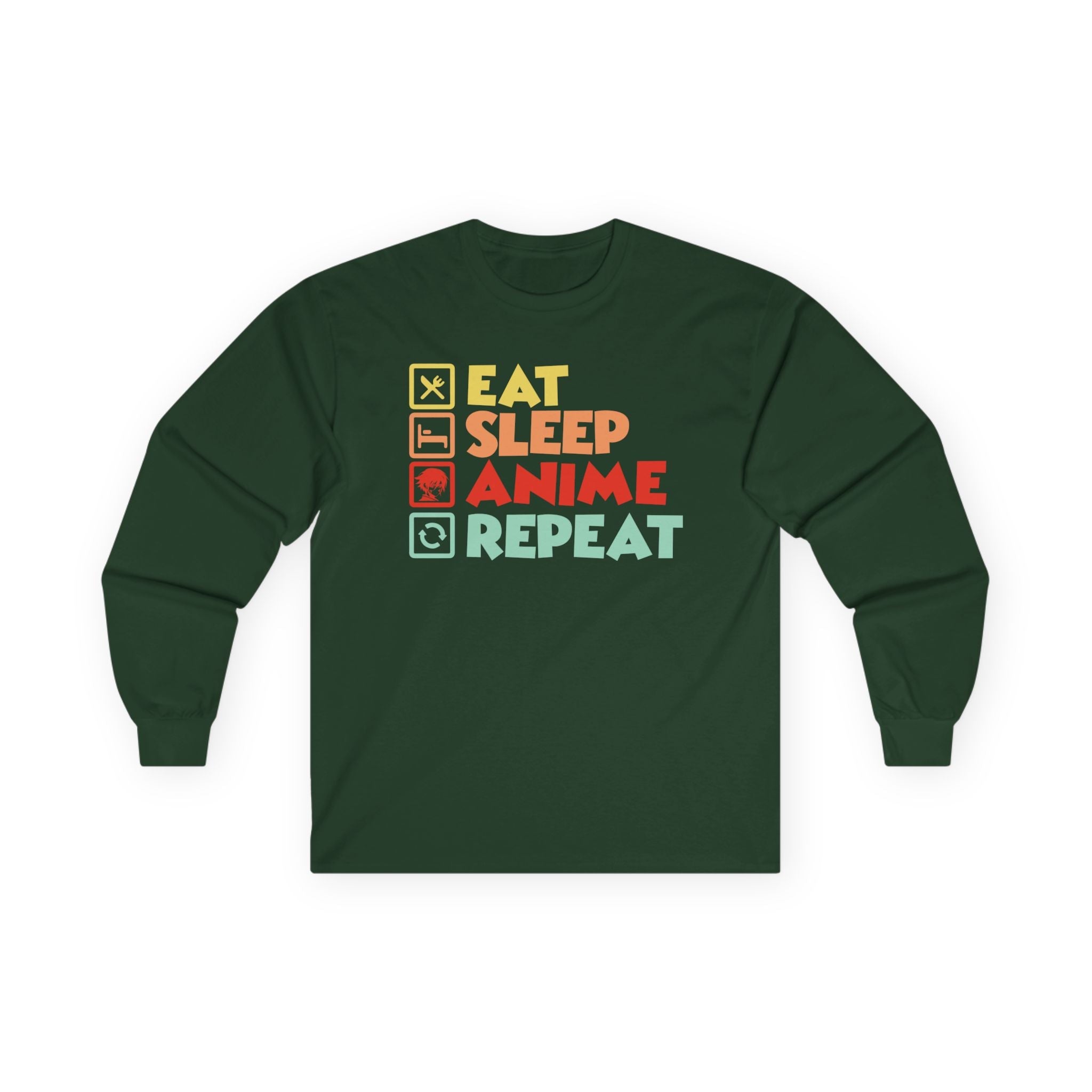 Graphic Teen Boys Long Sleeve T-Shirt - Eat Sleep Anime Repeat | Long - sleeve by atgodanddesigns