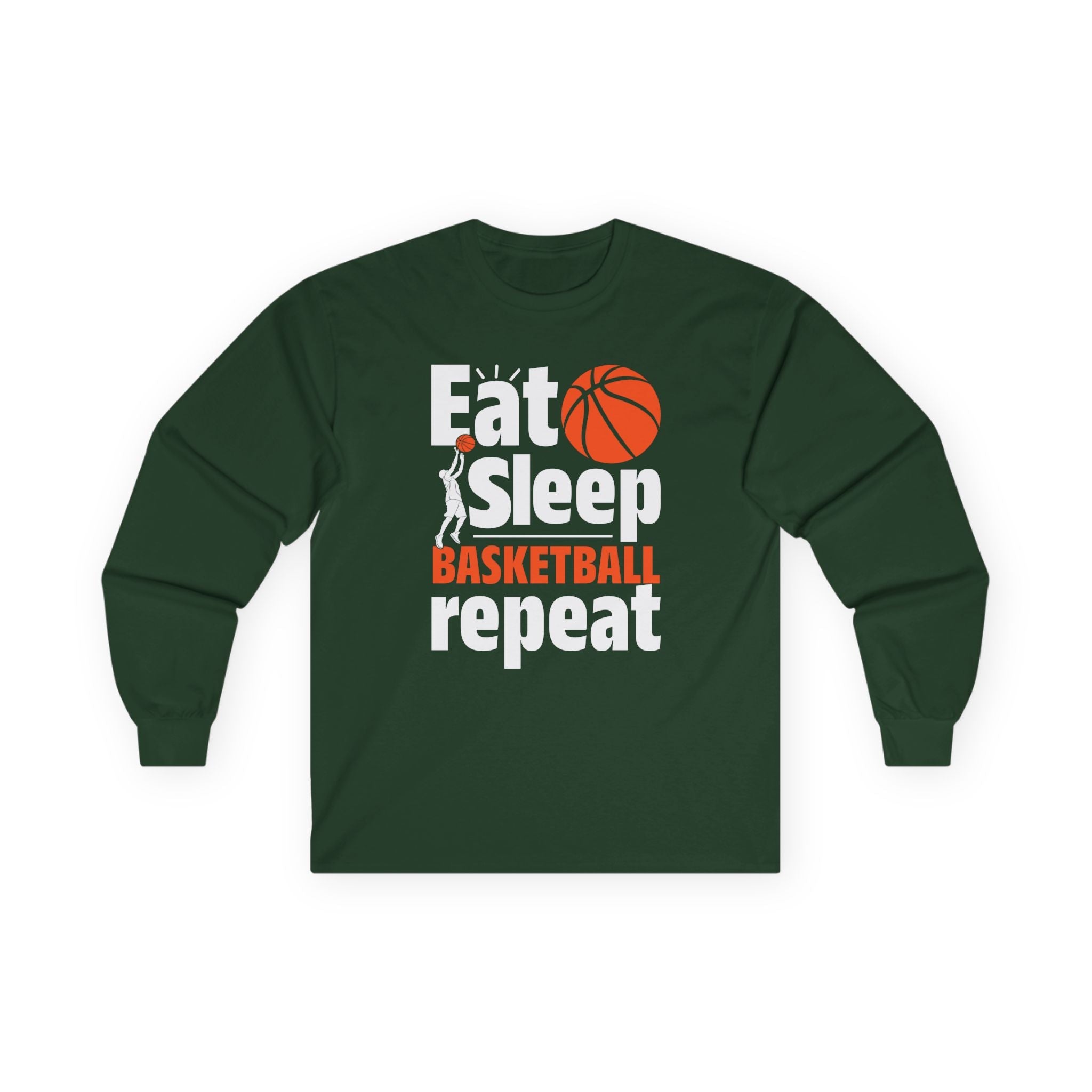 Graphic Teen Boys Long Sleeve T-Shirt - Eat Sleep Basketball Repeat | Long - sleeve by atgodanddesigns