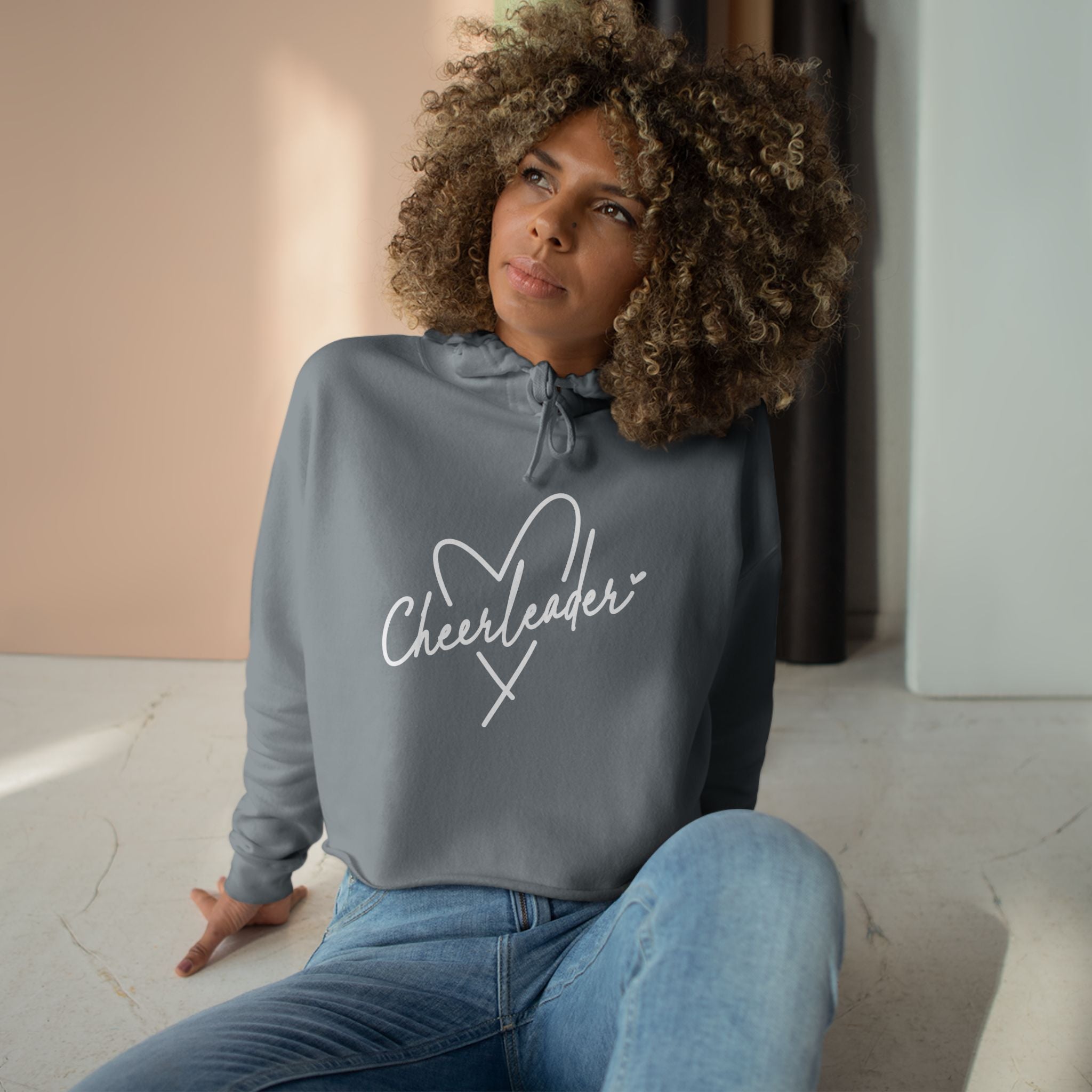 Graphic Teen Girls Crop Hoodie - Cheerleader | Hoodie by atgodanddesigns