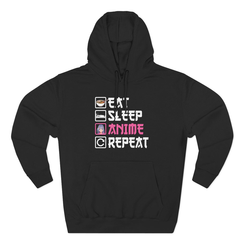 Graphic Teen Girls Hoodie - Eat Sleep Anime Repeat | Hoodie by atgodanddesigns