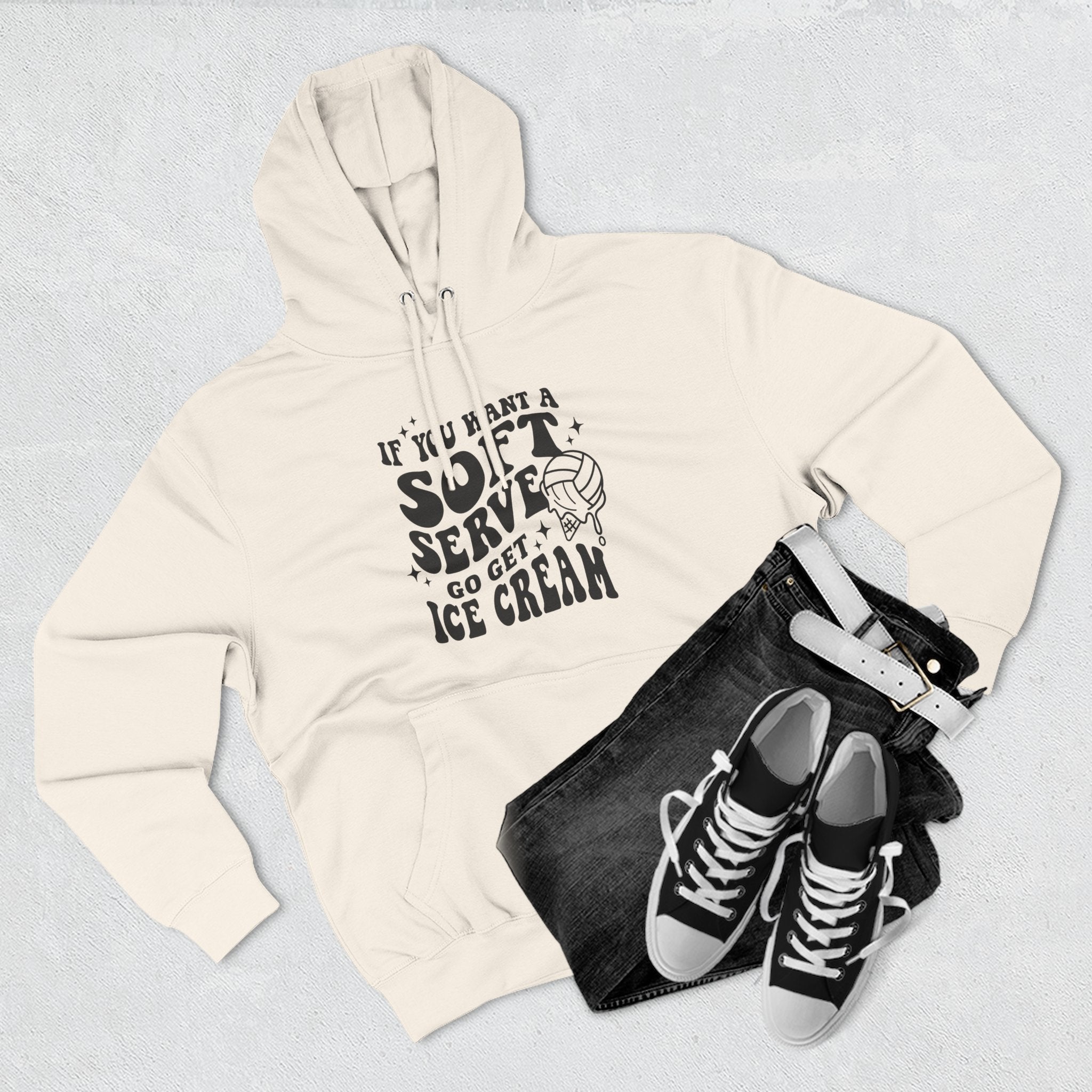 Graphic Teen Girls Hoodie - If You Want Soft Seve Go Get Ice Cream | Hoodie by atgodanddesigns