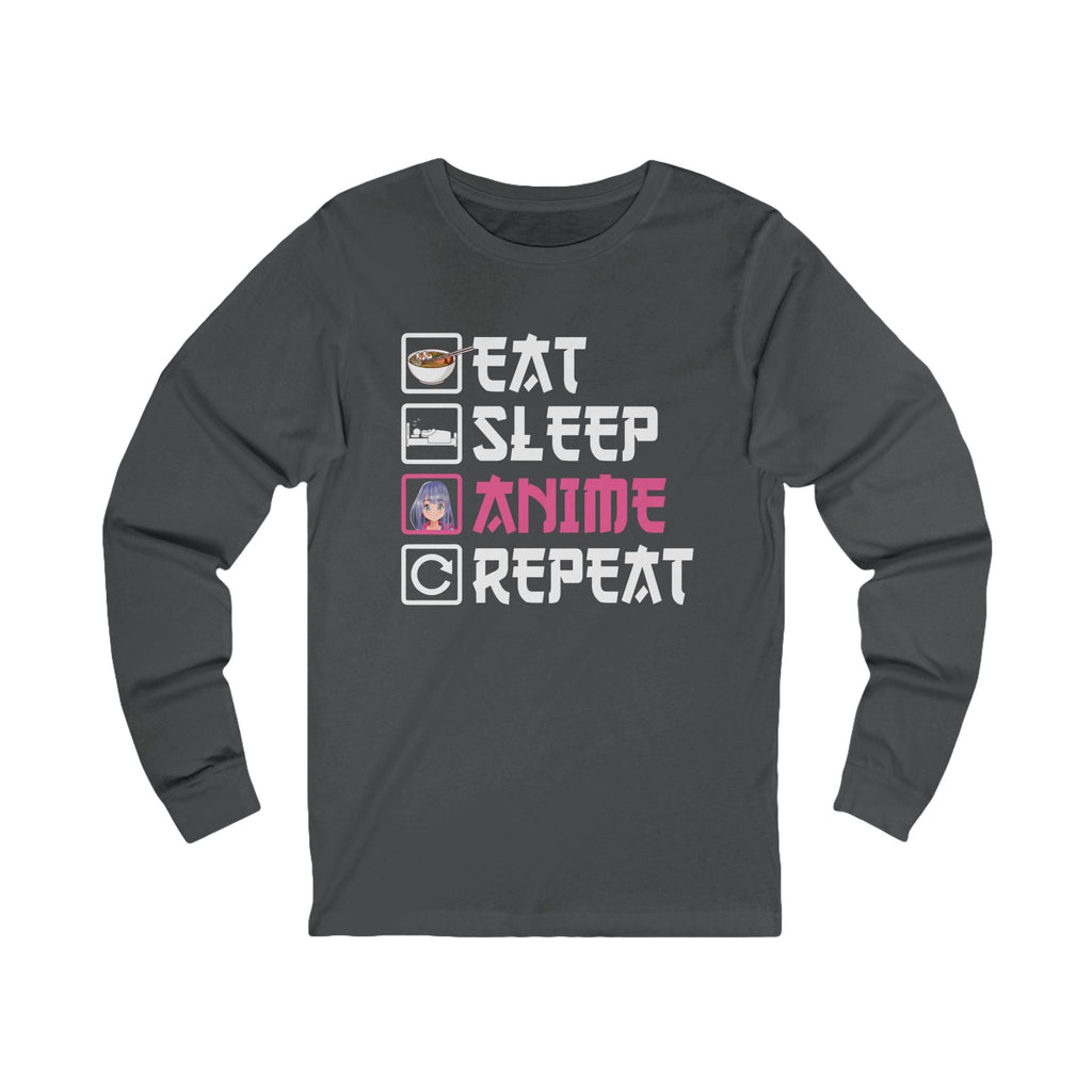 Graphic Teen Girls Long Sleeve T-Shirt - Eat Sleep Anime Repeat | Long - sleeve by atgodanddesigns