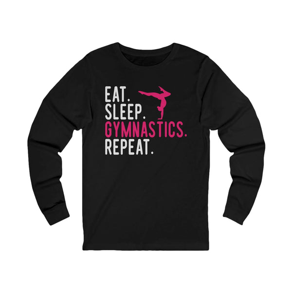 Graphic Teen Girls Long Sleeve T-Shirt - Eat Sleep Gymnastics Repeat | Long - sleeve by atgodanddesigns