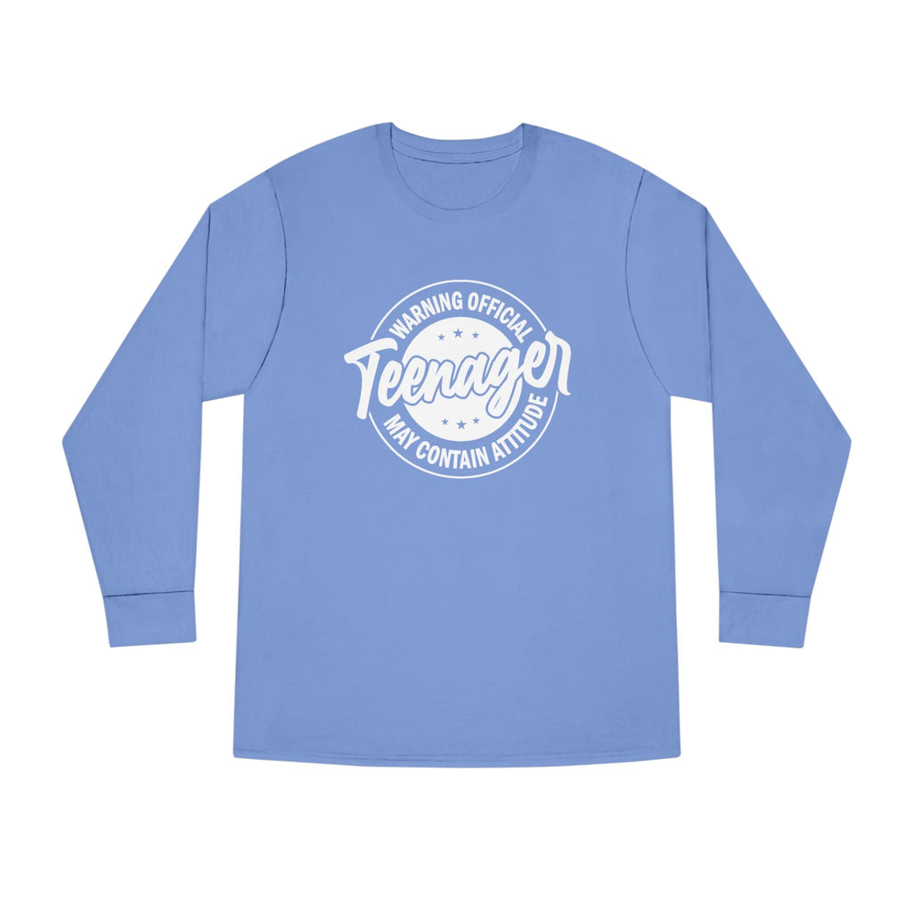 Graphic Teen Girls Long Sleeve T-Shirt - Warning Official Teenager | Long - sleeve by atgodanddesigns