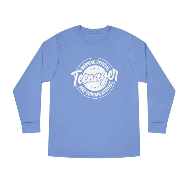 Graphic Teen Girls Long Sleeve T-Shirt - Warning Official Teenager | Long - sleeve by atgodanddesigns