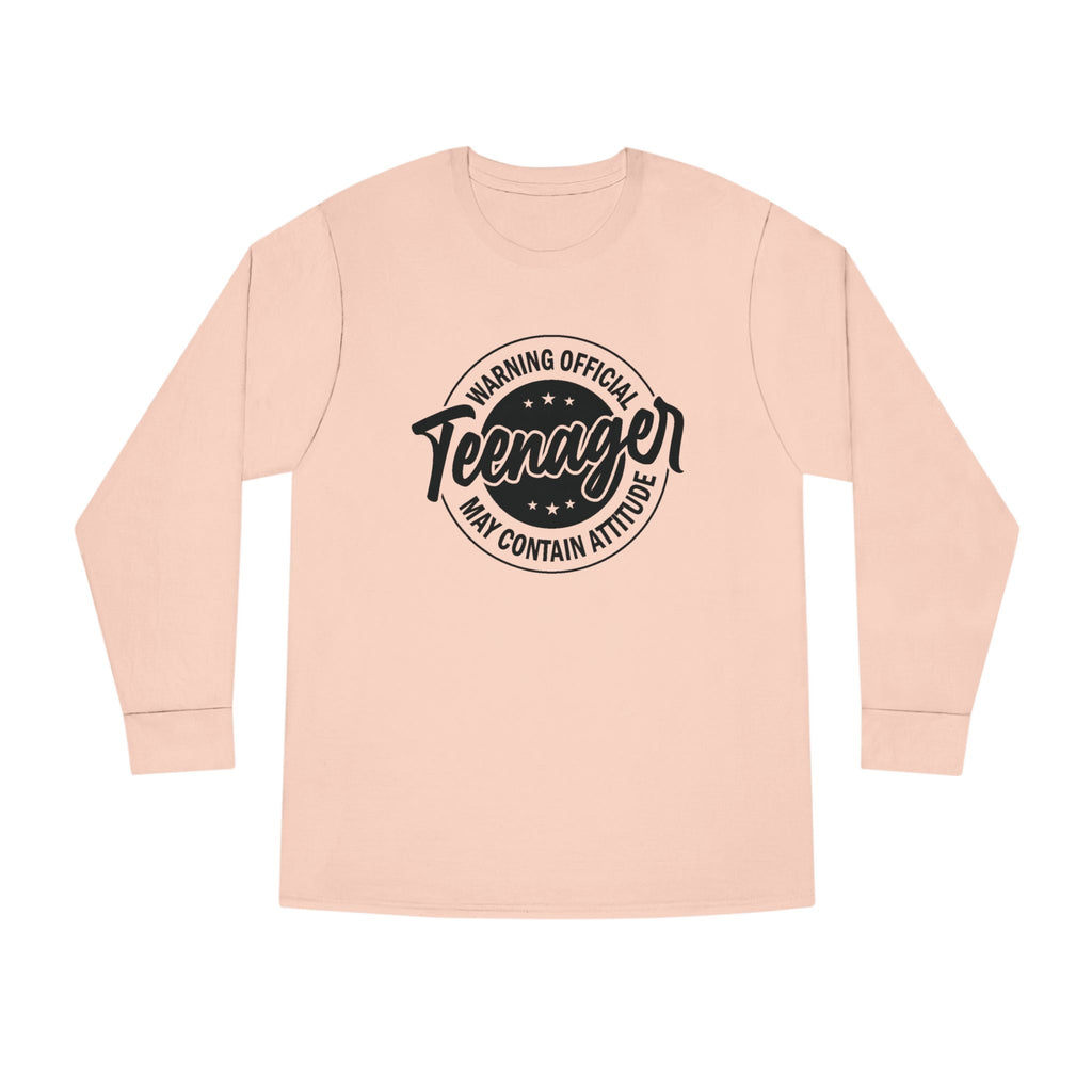 Graphic Teen Girls Long Sleeve T-Shirt - Warning Official Teenager | Long - sleeve by atgodanddesigns