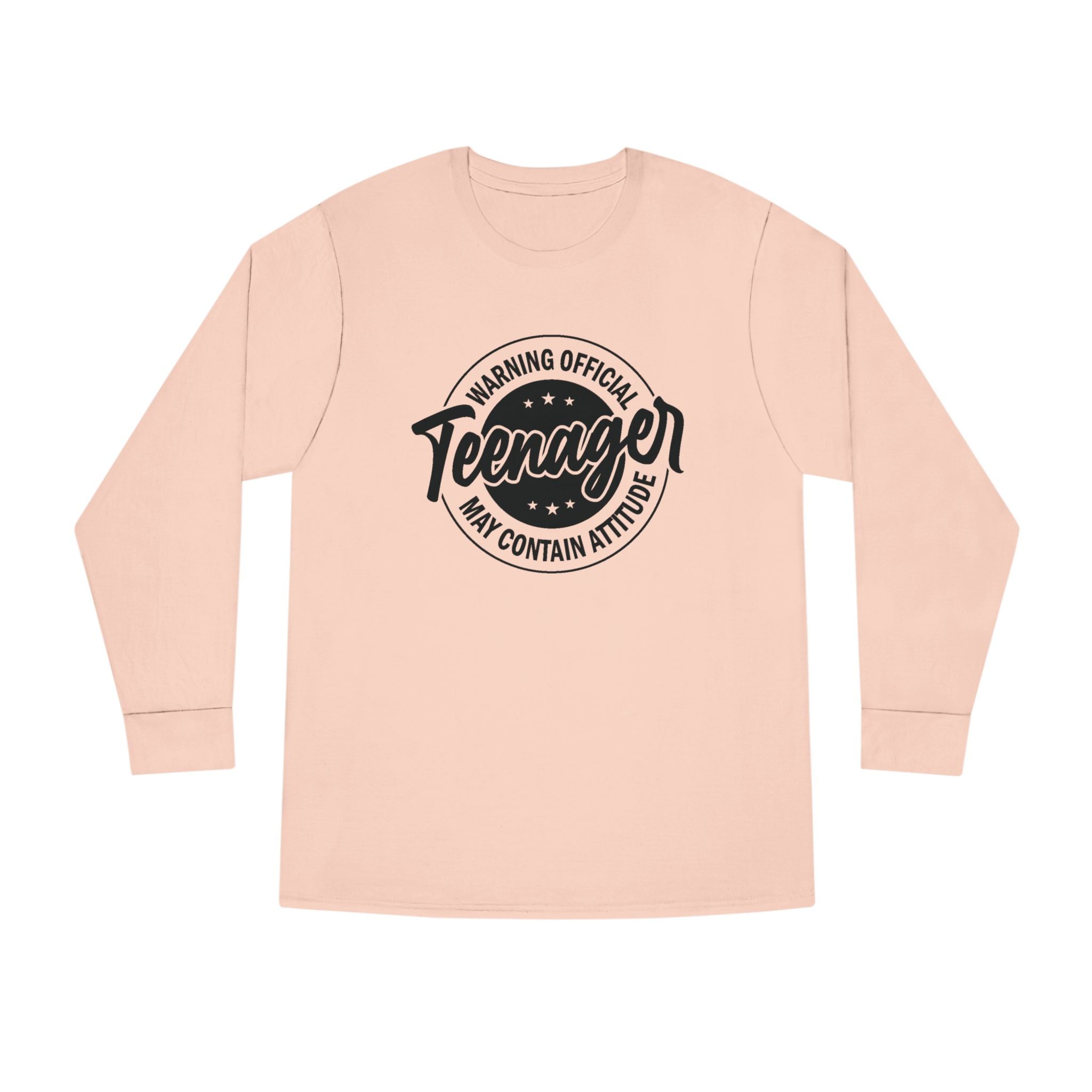 Graphic Teen Girls Long Sleeve T-Shirt - Warning Official Teenager | Long - sleeve by atgodanddesigns