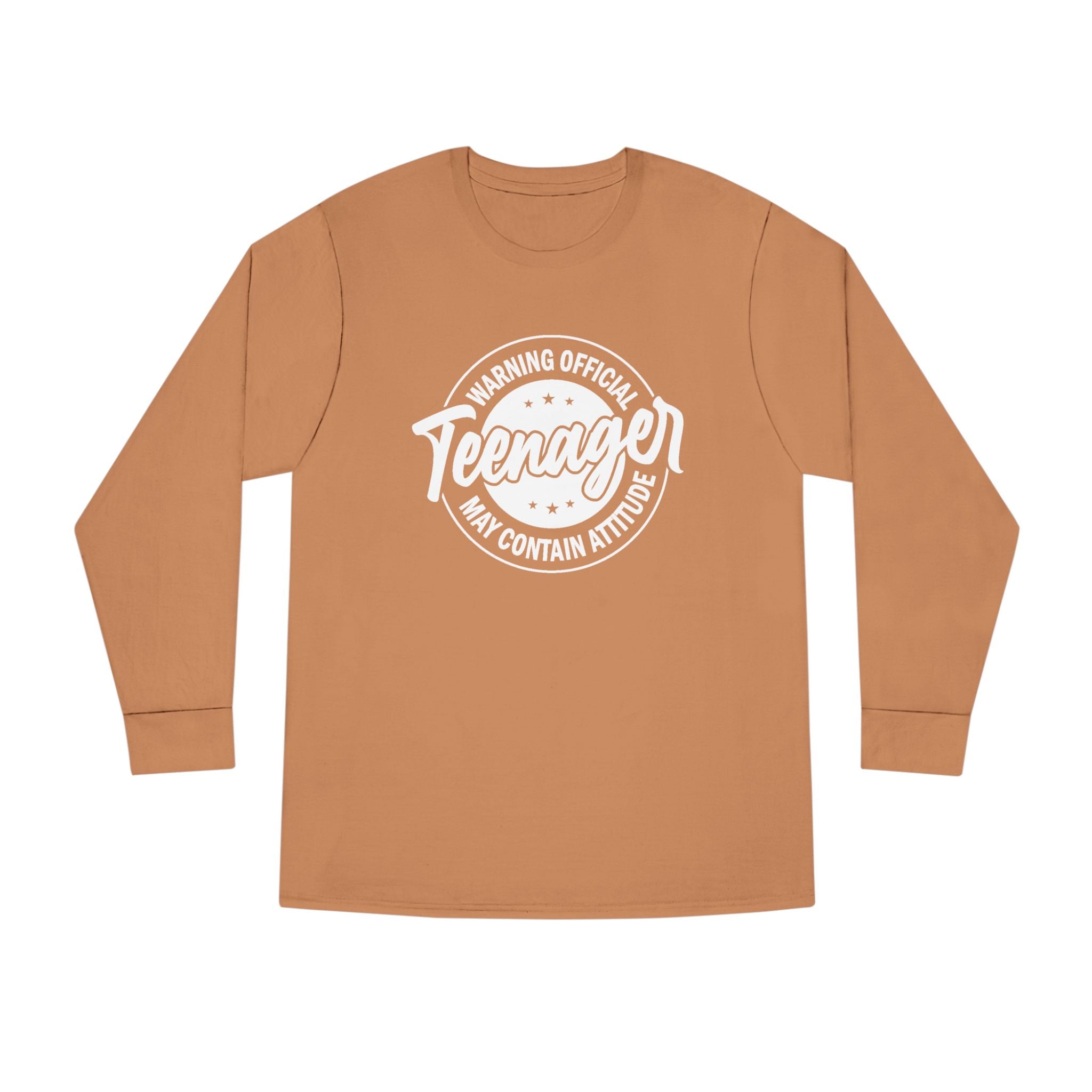 Graphic Teen Girls Long Sleeve T-Shirt - Warning Official Teenager | Long - sleeve by atgodanddesigns