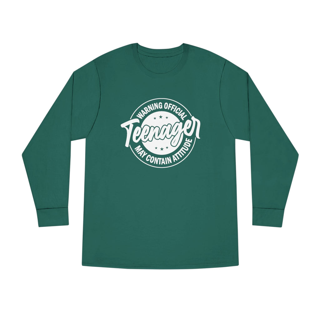 Graphic Teen Girls Long Sleeve T-Shirt - Warning Official Teenager | Long - sleeve by atgodanddesigns