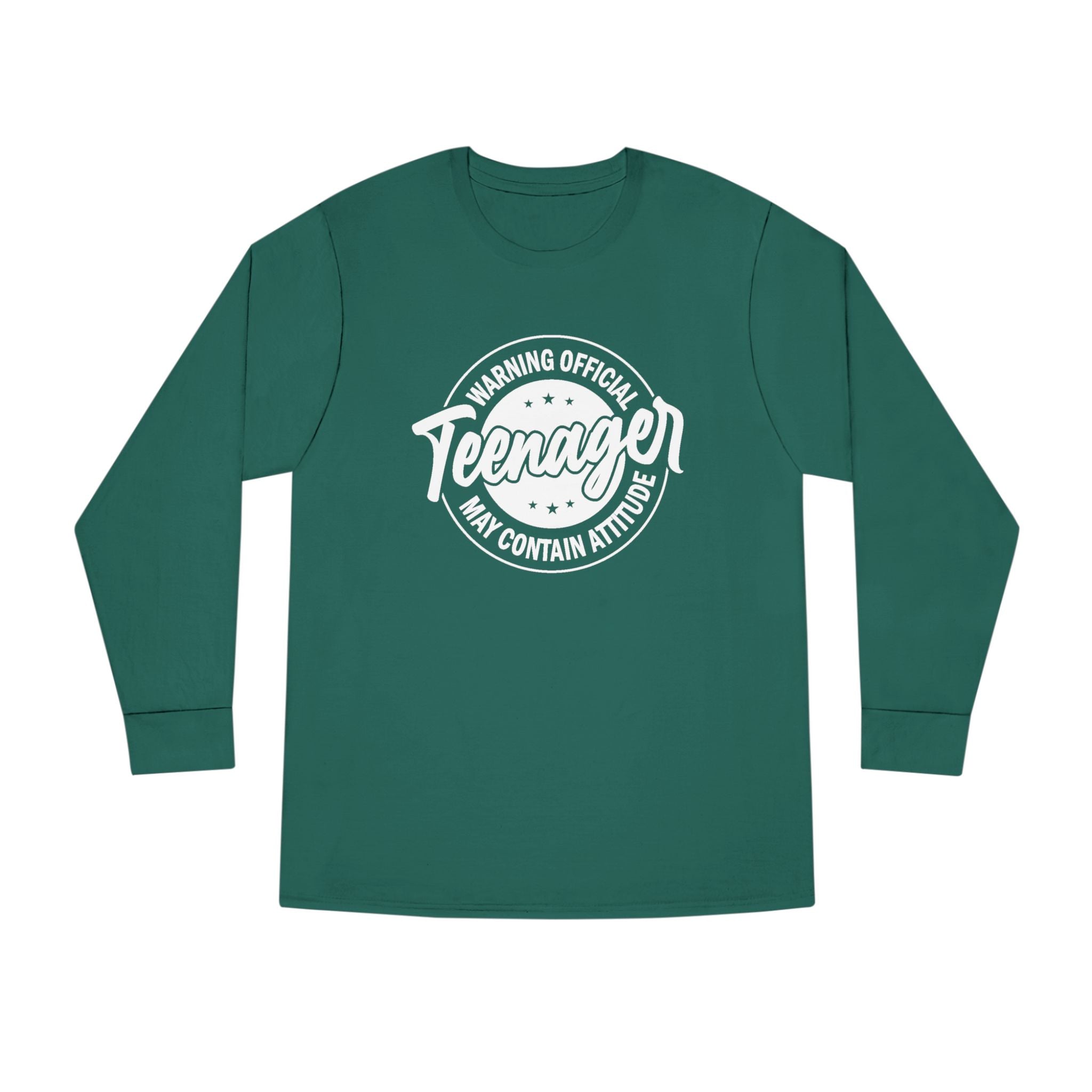 Graphic Teen Girls Long Sleeve T-Shirt - Warning Official Teenager | Long - sleeve by atgodanddesigns