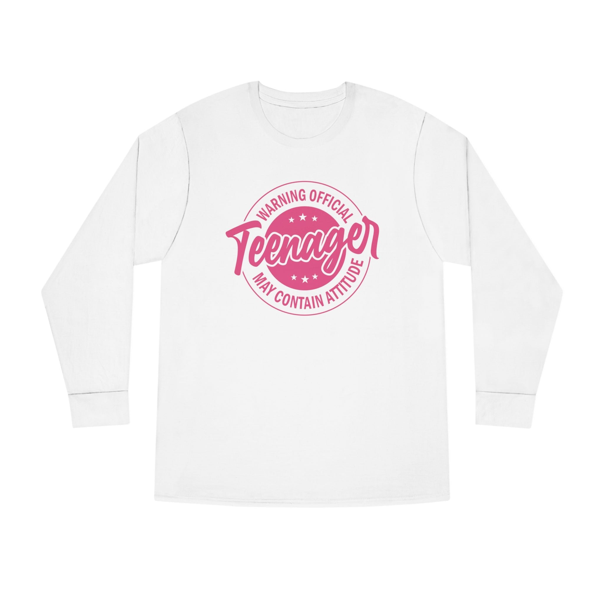 Graphic Teen Girls Long Sleeve T-Shirt - Warning Official Teenager | Long - sleeve by atgodanddesigns