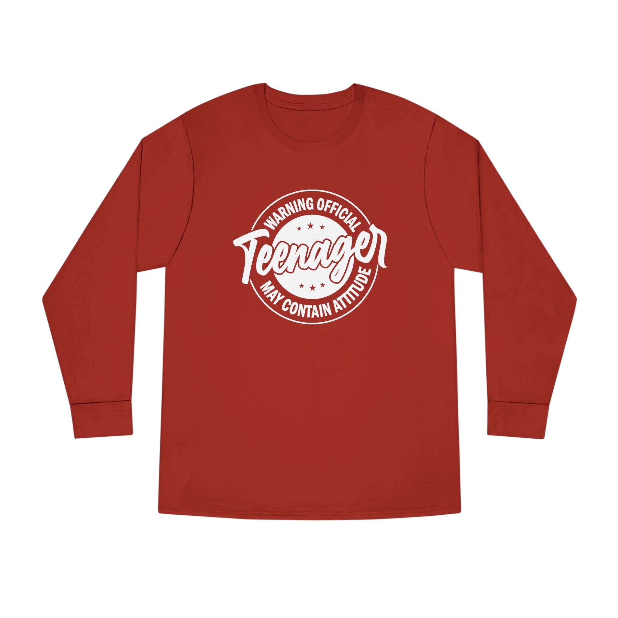 Graphic Teen Girls Long Sleeve T-Shirt - Warning Official Teenager | Long - sleeve by atgodanddesigns