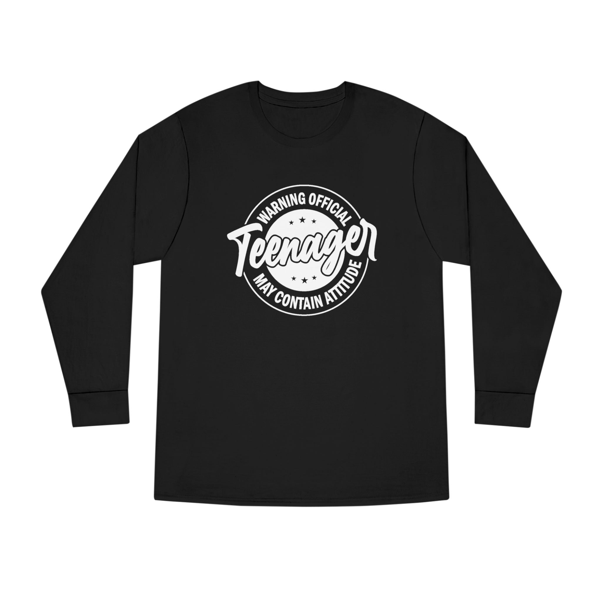 Graphic Teen Girls Long Sleeve T-Shirt - Warning Official Teenager | Long - sleeve by atgodanddesigns