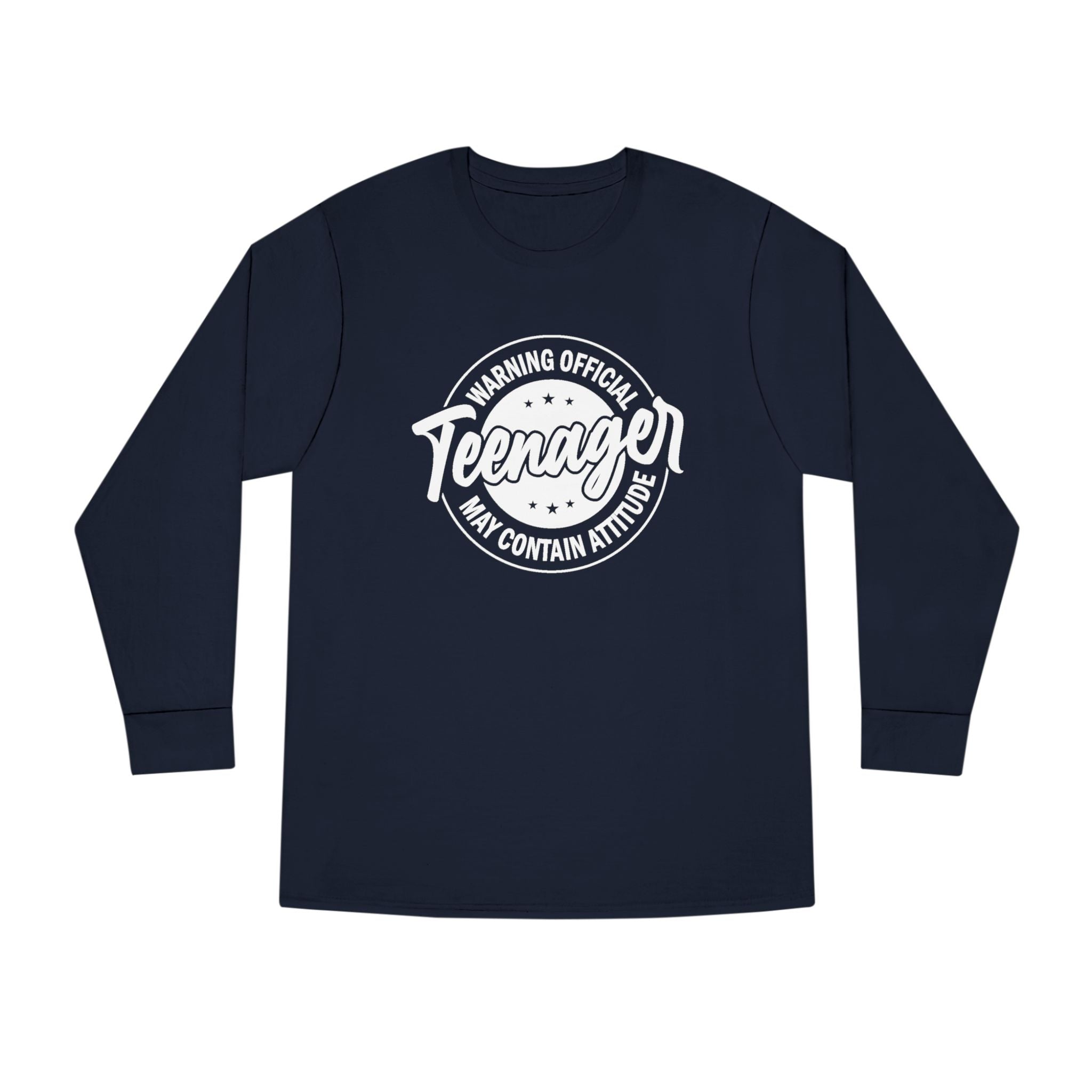 Graphic Teen Girls Long Sleeve T-Shirt - Warning Official Teenager | Long - sleeve by atgodanddesigns