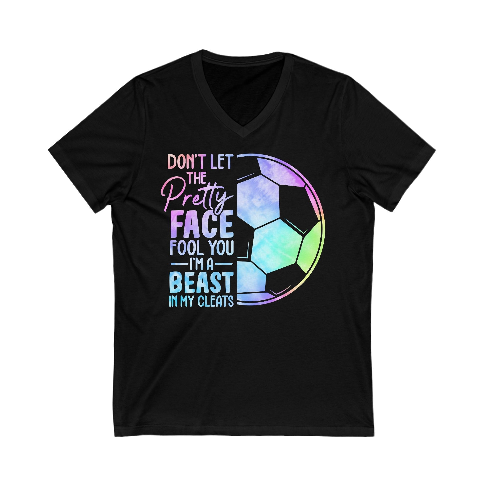 Graphic Teen Girls T-Shirt - Don't Let The Pretty Face Fool You | V - neck by atgodanddesigns