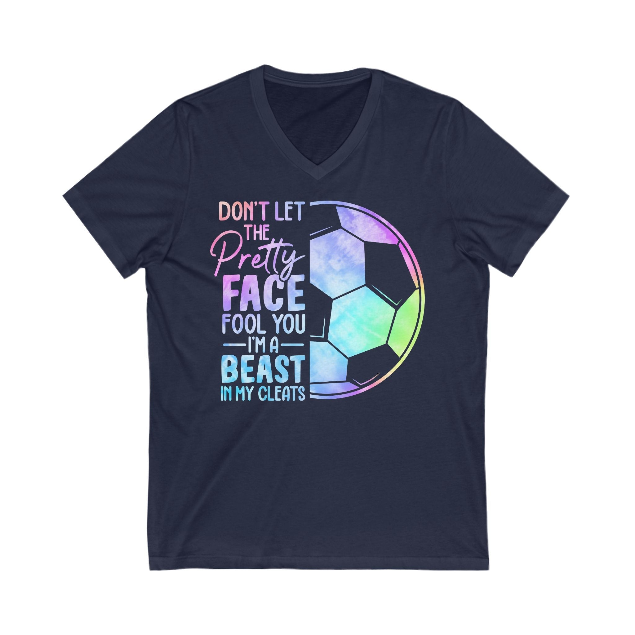 Graphic Teen Girls T-Shirt - Don't Let The Pretty Face Fool You | V - neck by atgodanddesigns