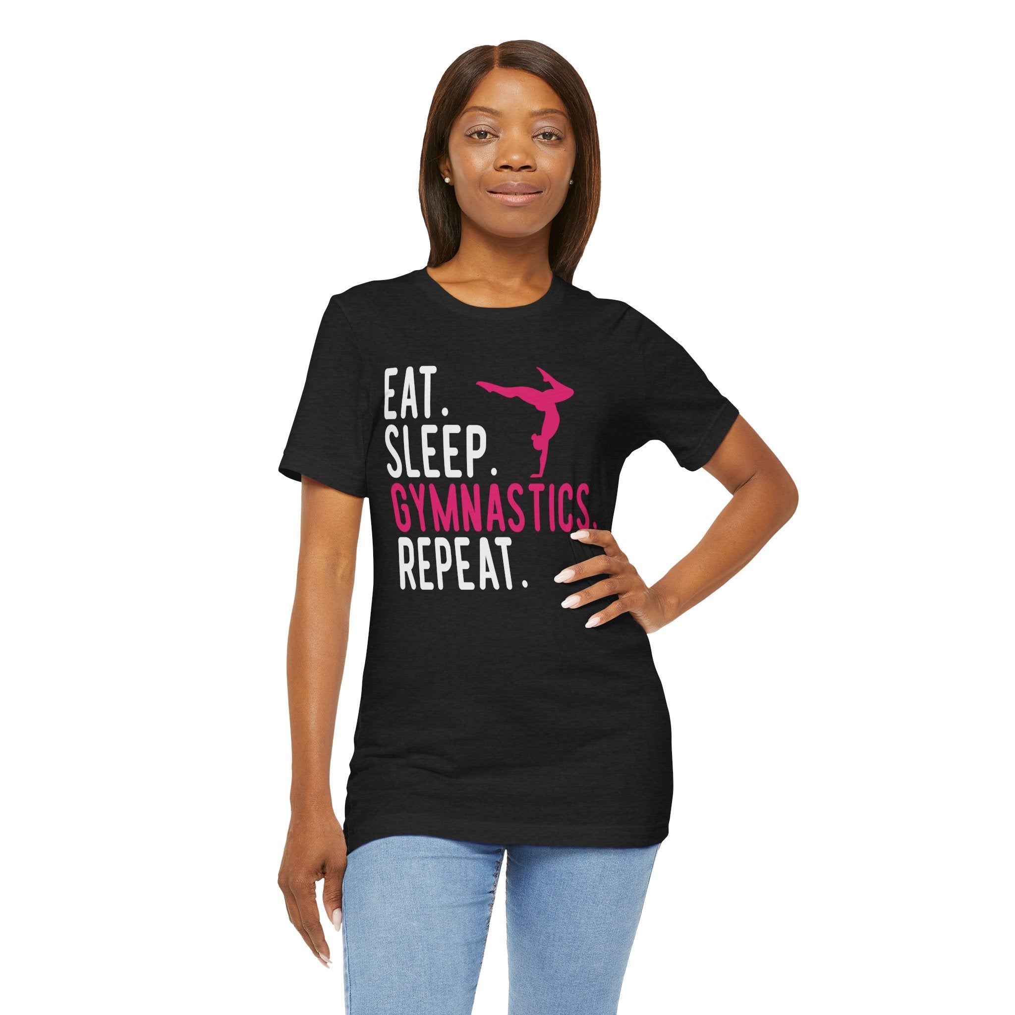 Graphic Teen Girls T-Shirt - Eat Sleep Gymnastics Repeat | T-Shirt by atgodanddesigns