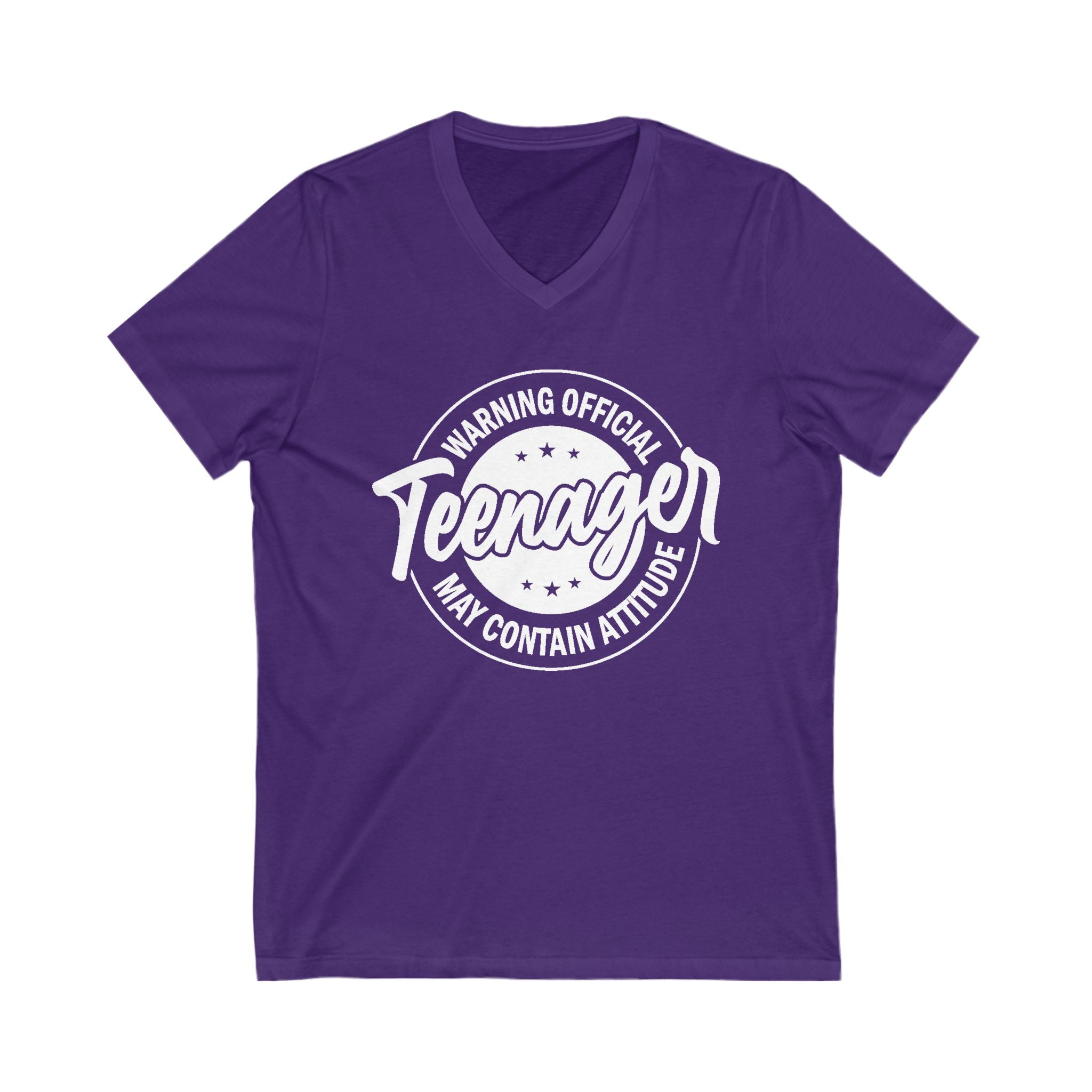 Graphic Teen Girls T-Shirt - Warning Official Teenager | V - neck by atgodanddesigns