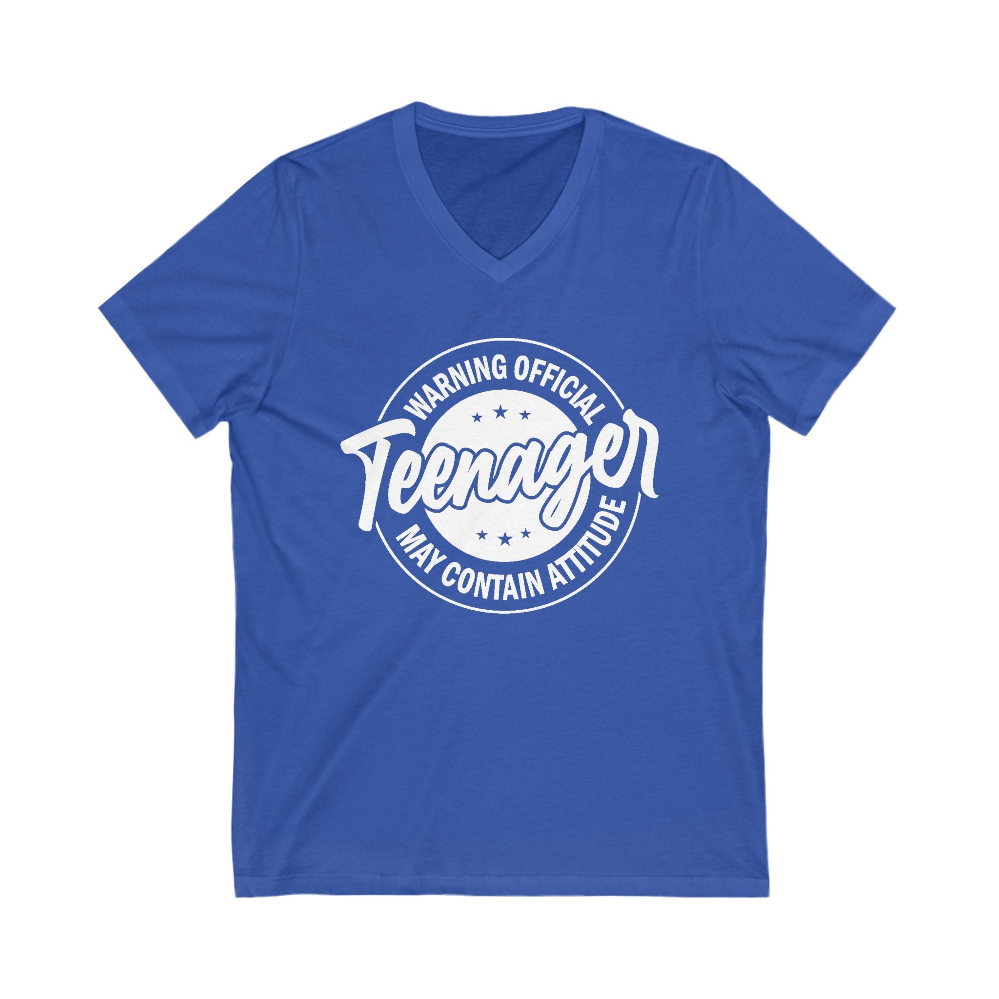 Graphic Teen Girls T-Shirt - Warning Official Teenager | V - neck by atgodanddesigns