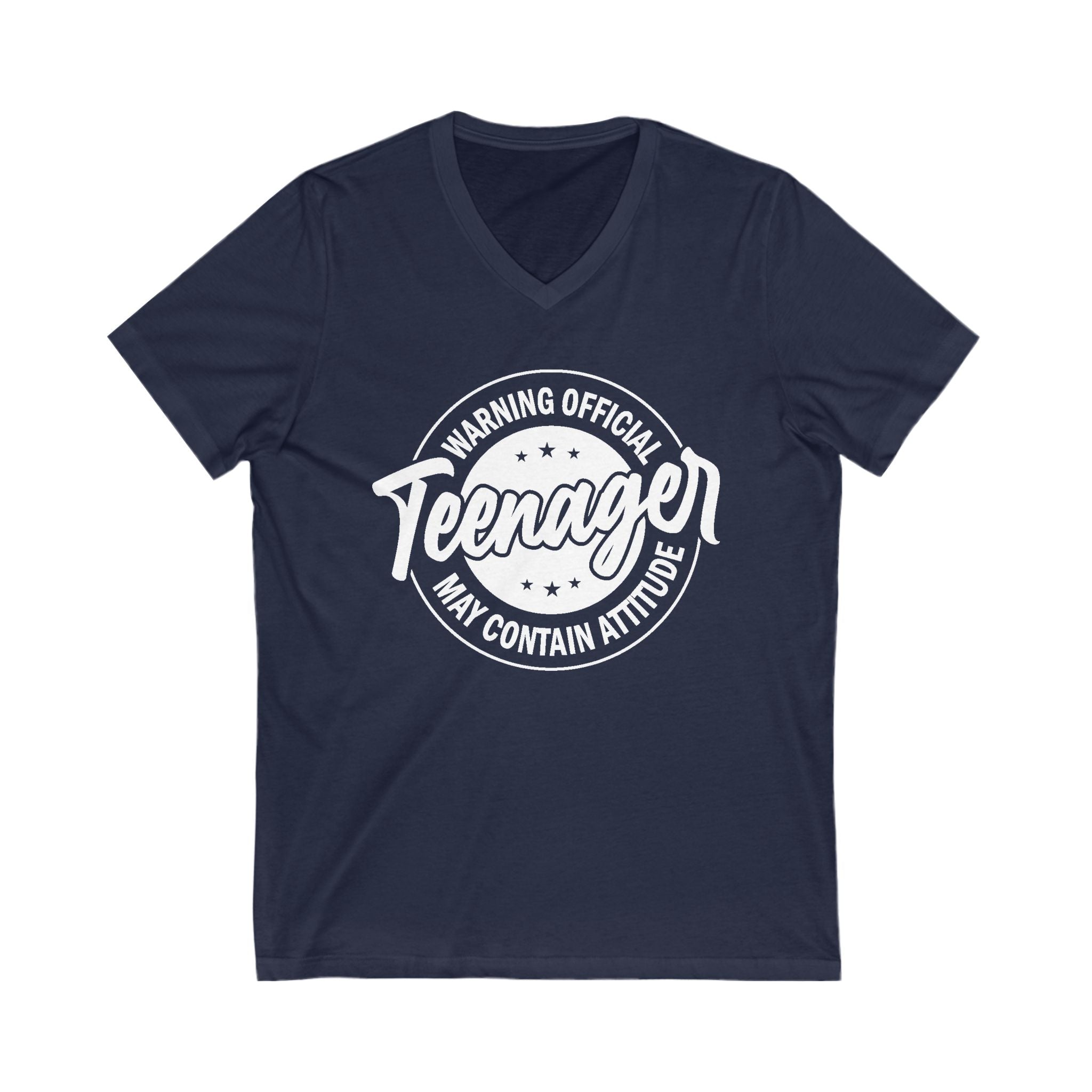 Graphic Teen Girls T-Shirt - Warning Official Teenager | V - neck by atgodanddesigns