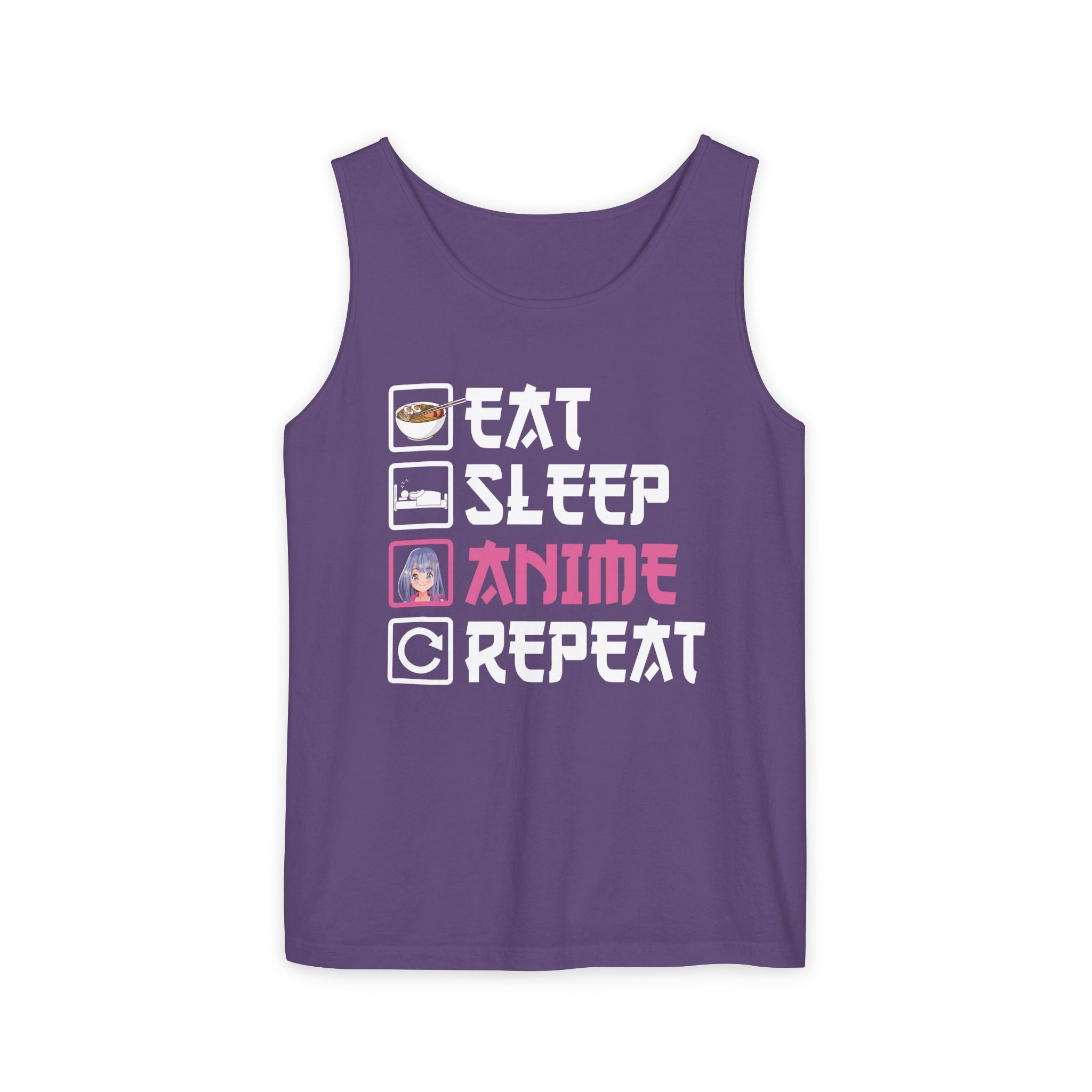 Graphic Teen Girls Tank - Eat Sleep Anime Repeat | Tank Top by atgodanddesigns