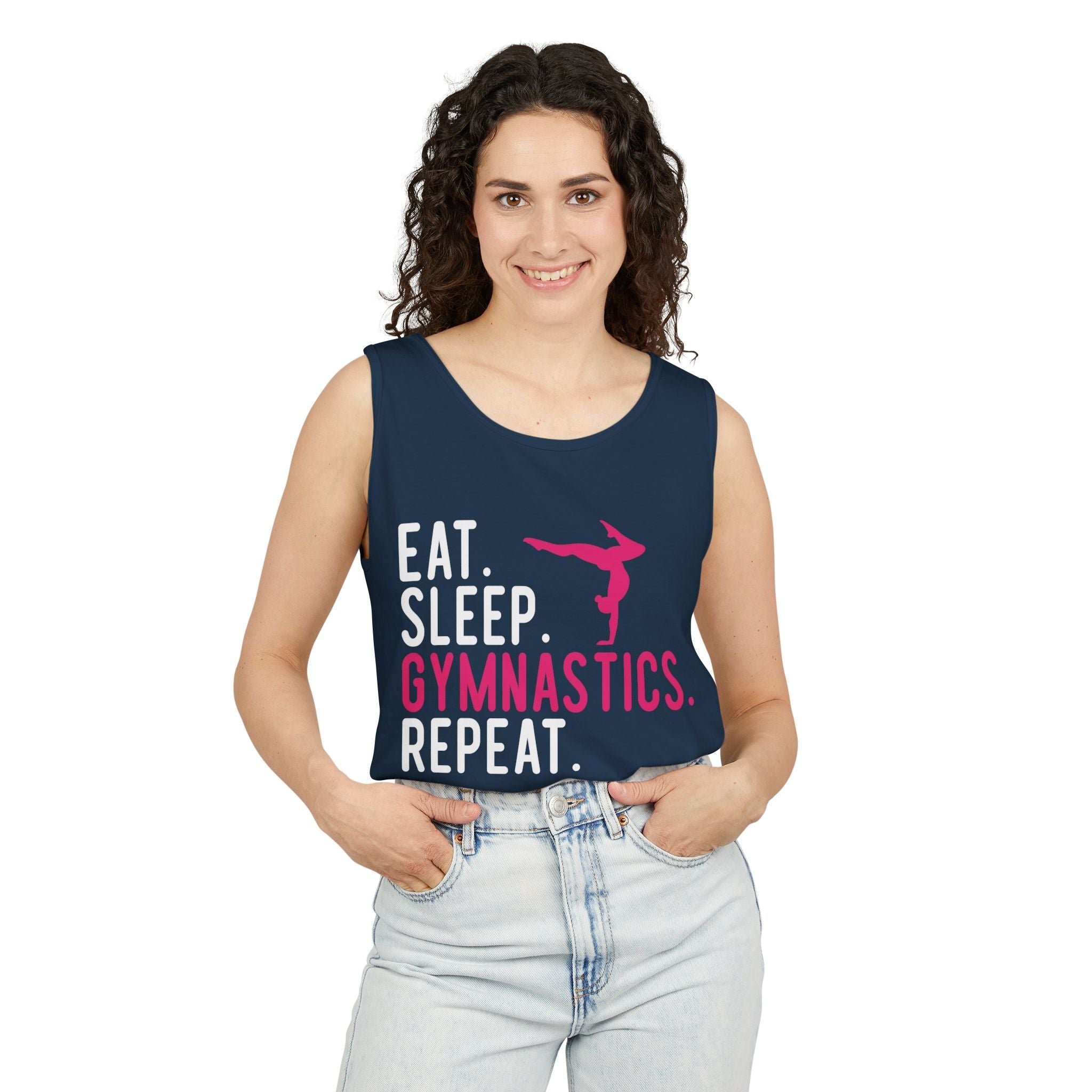 Graphic Teen Girls Tank - Eat Sleep Gymnastics Repeat | Tank Top by atgodanddesigns