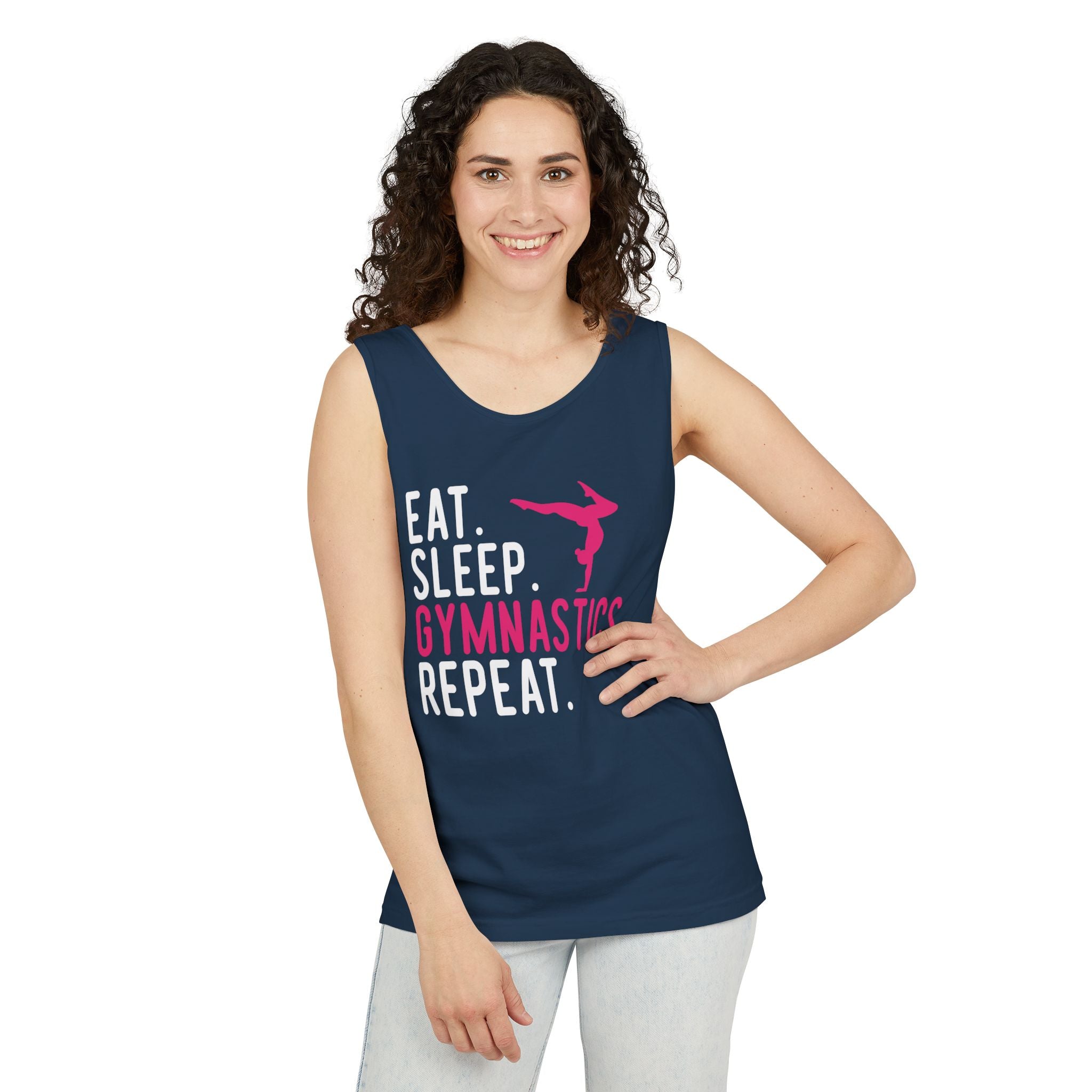 Graphic Teen Girls Tank - Eat Sleep Gymnastics Repeat | Tank Top by atgodanddesigns