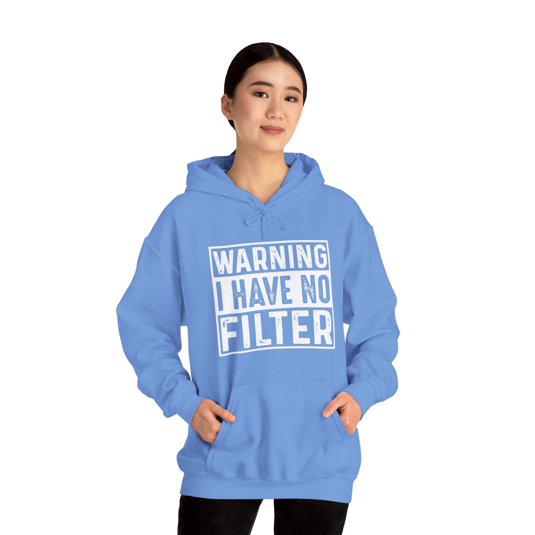 Graphic Teen Hoodie - Warning I Have No Fliter | Hoodie by atgodanddesigns